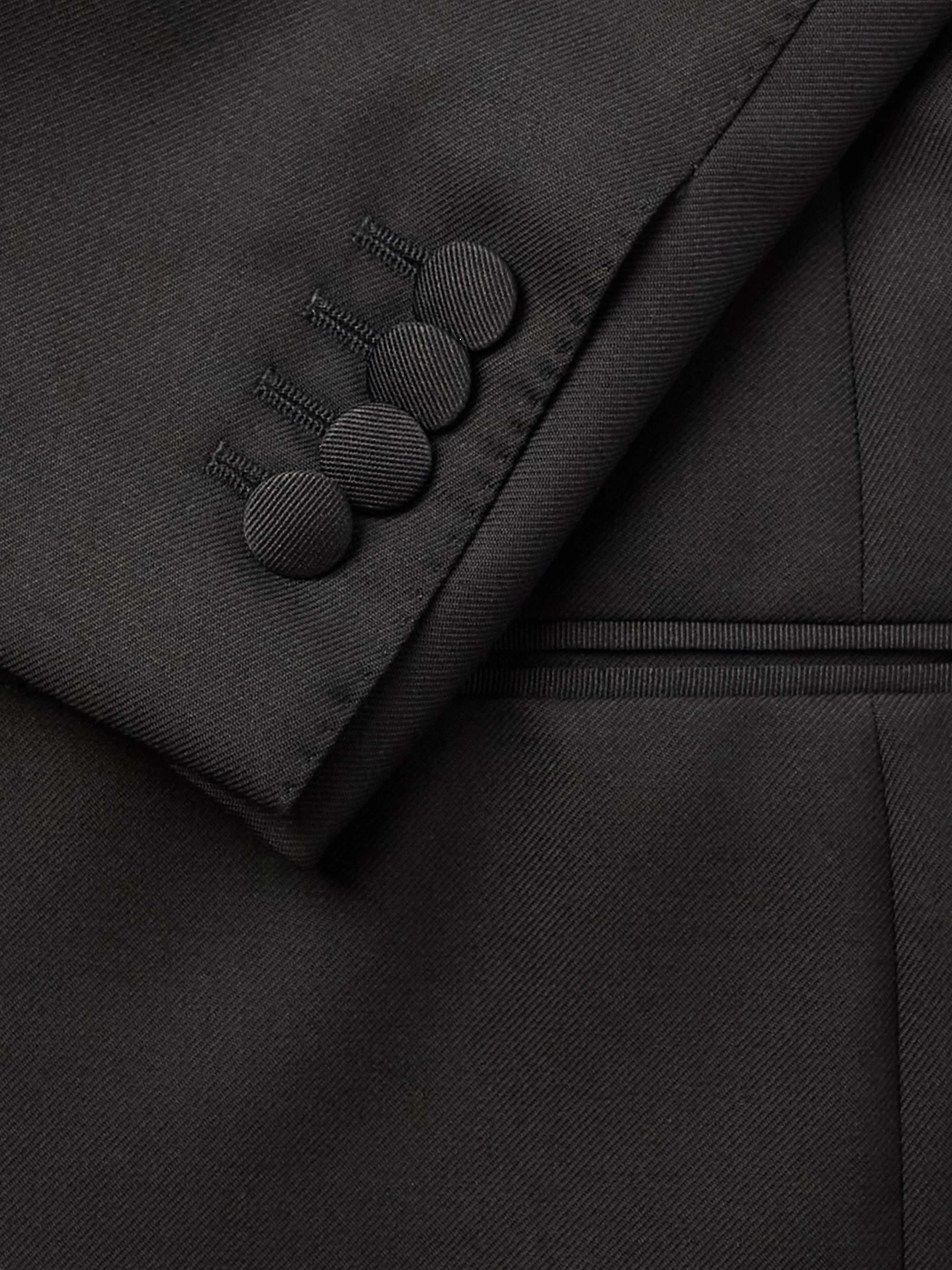 SAMAN AMEL Wool and Mohair-Blend Twill Tuxedo Jacket