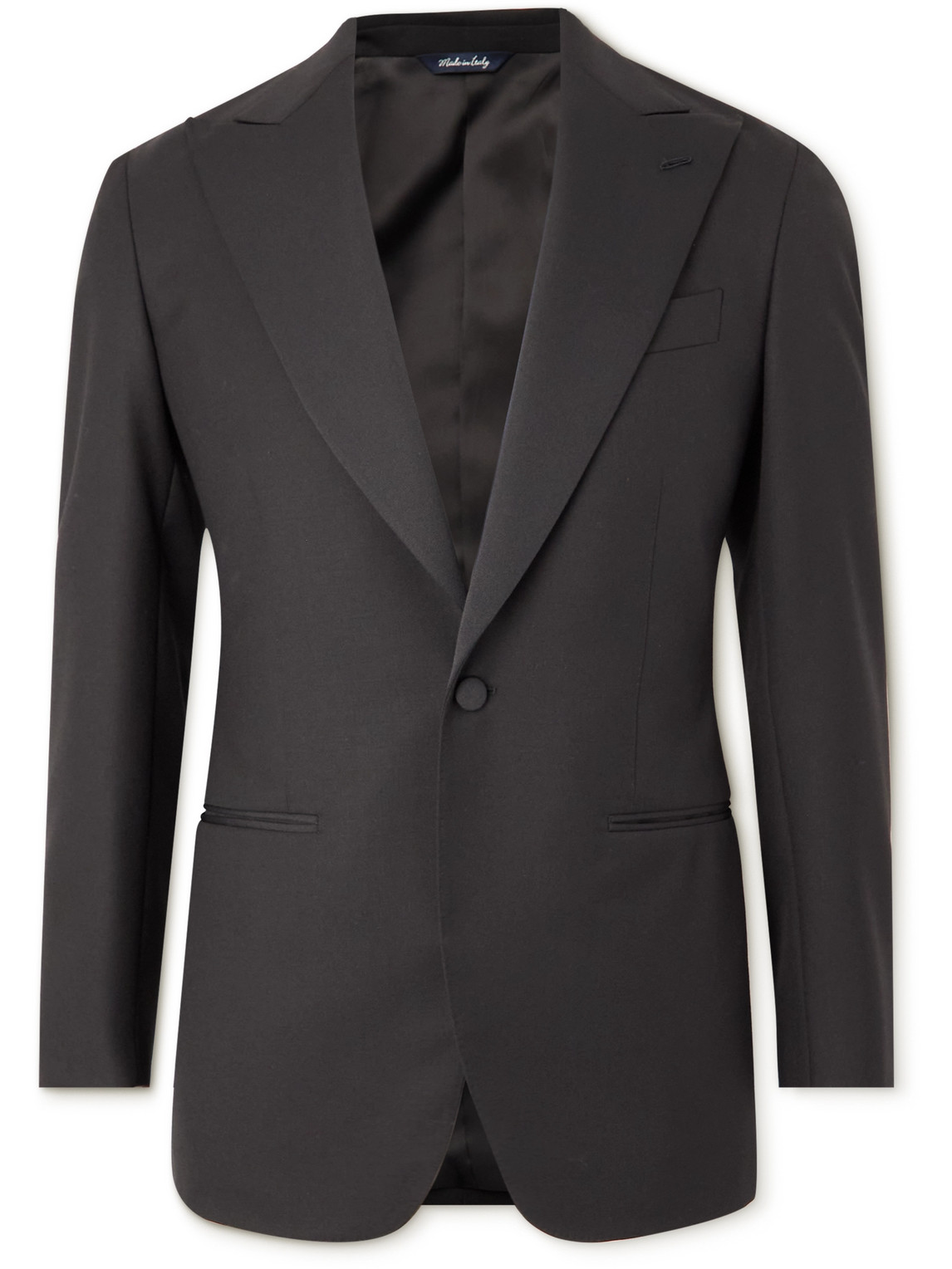 Saman Amel Wool And Mohair-blend Twill Tuxedo Jacket In Black