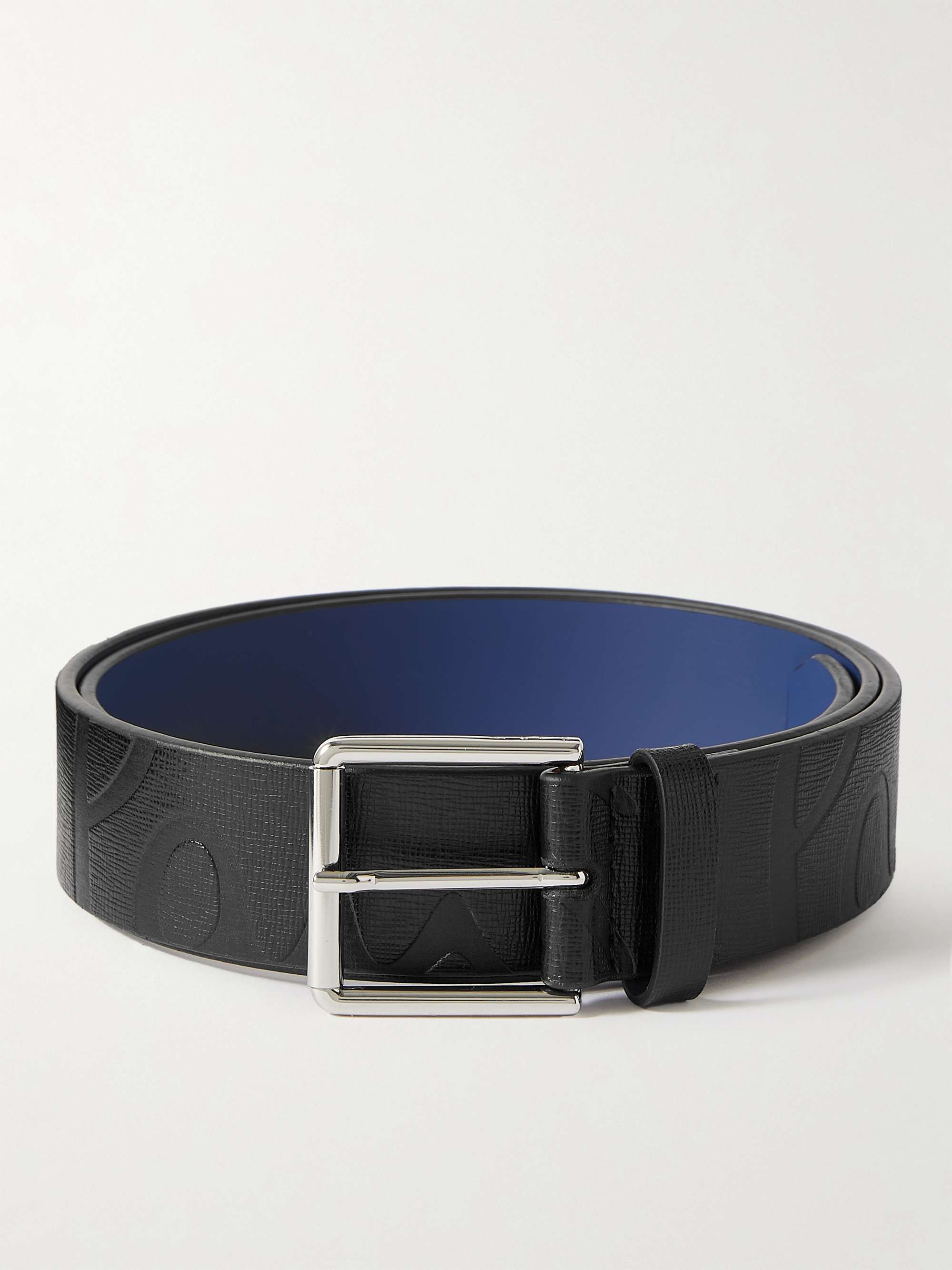 3.5cm Cross-Grain Leather Belt