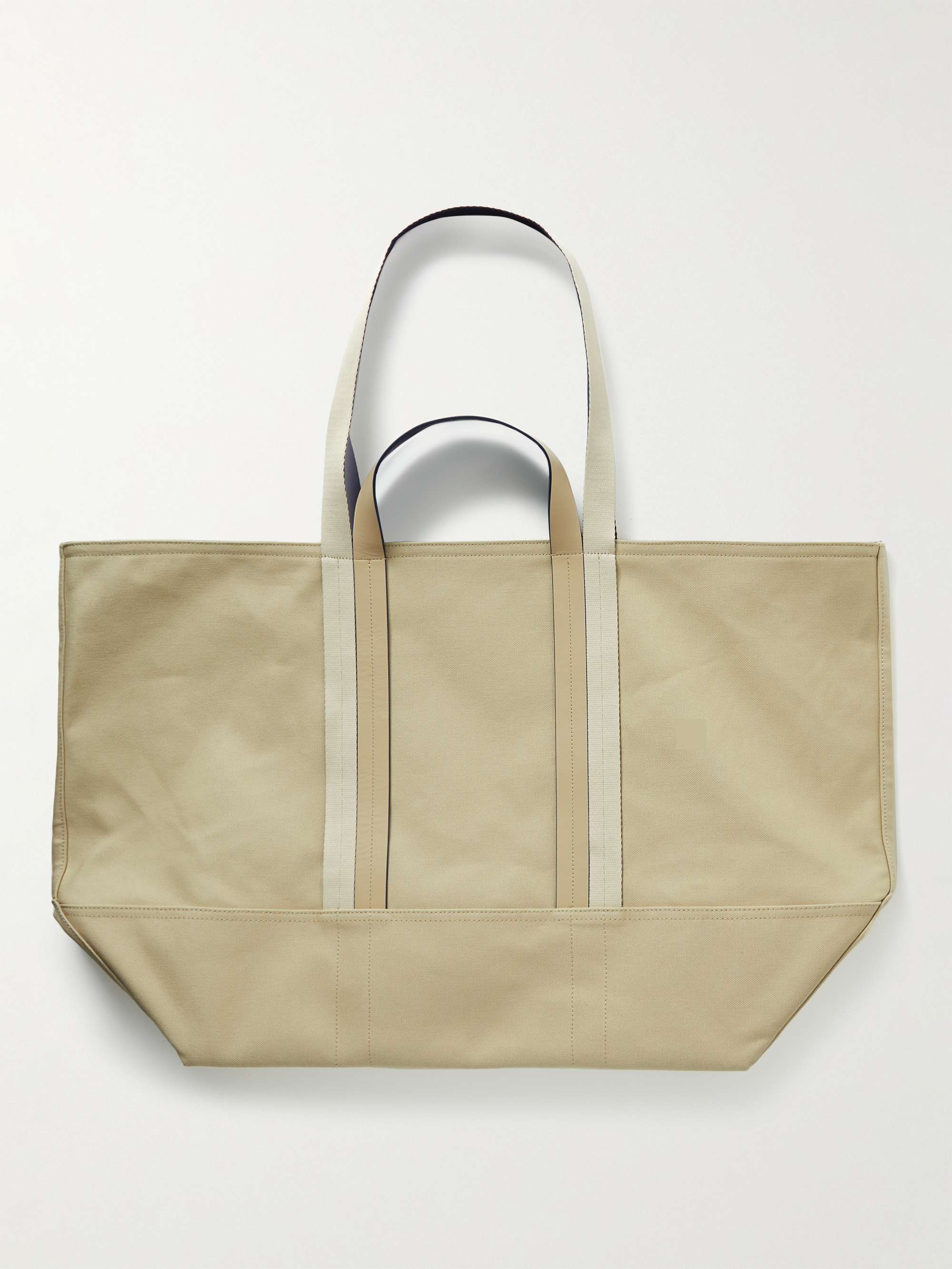 PAUL SMITH Reversible Leather-Trimmed Cotton-Canvas Tote Bag