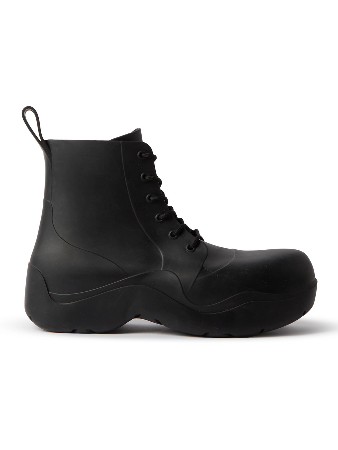 Bottega Veneta Puddle Lace-up Ankle Boots In Black