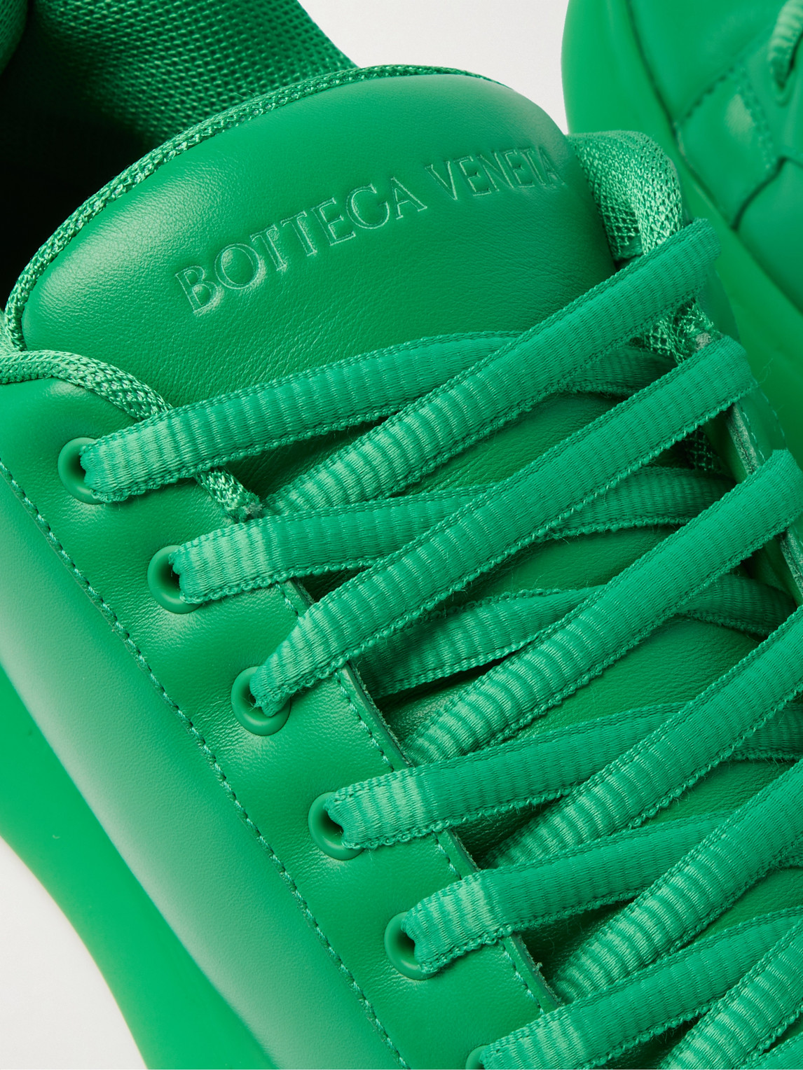 Shop Bottega Veneta Leather Sneakers In Green