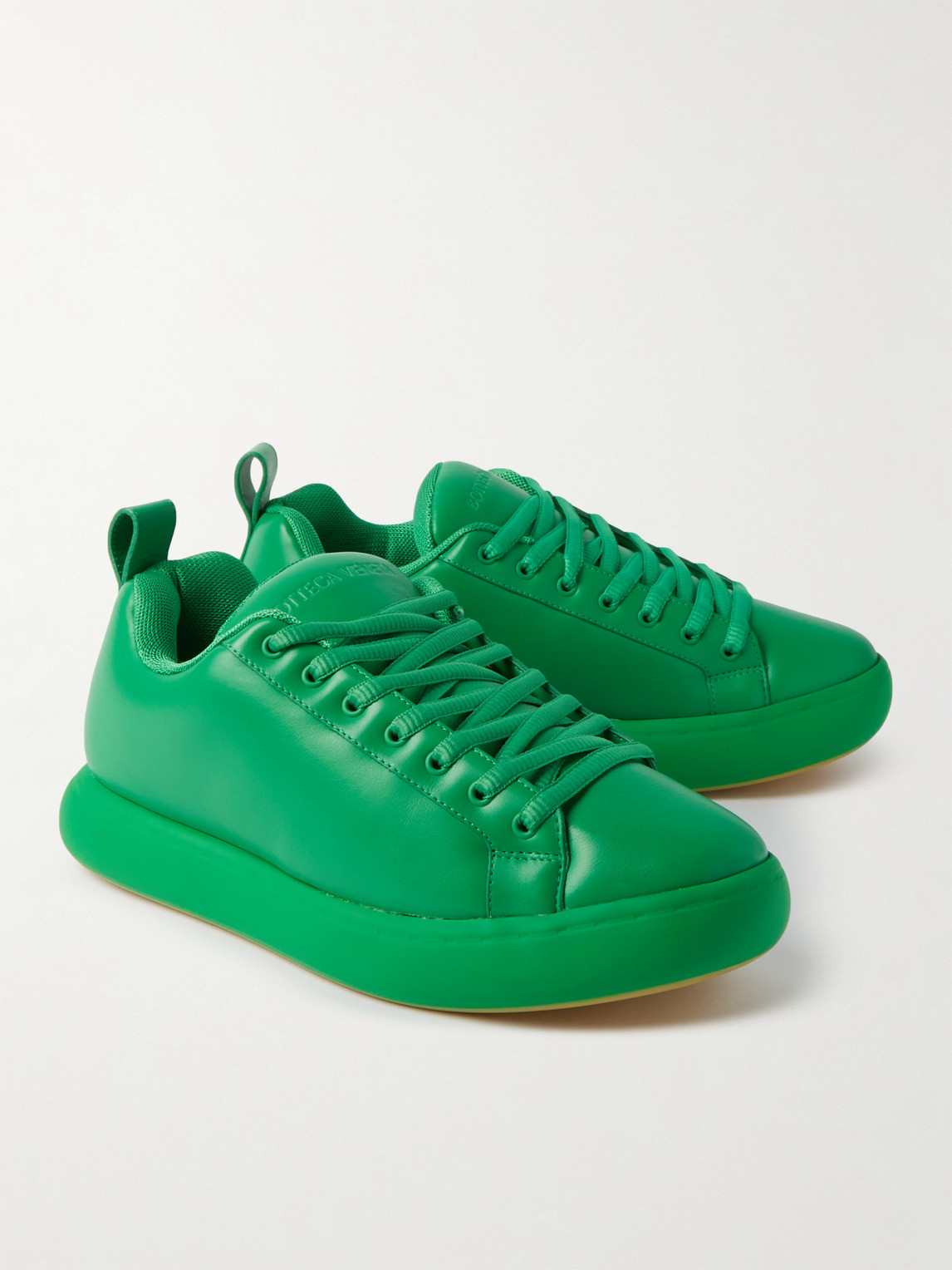 Shop Bottega Veneta Leather Sneakers In Green