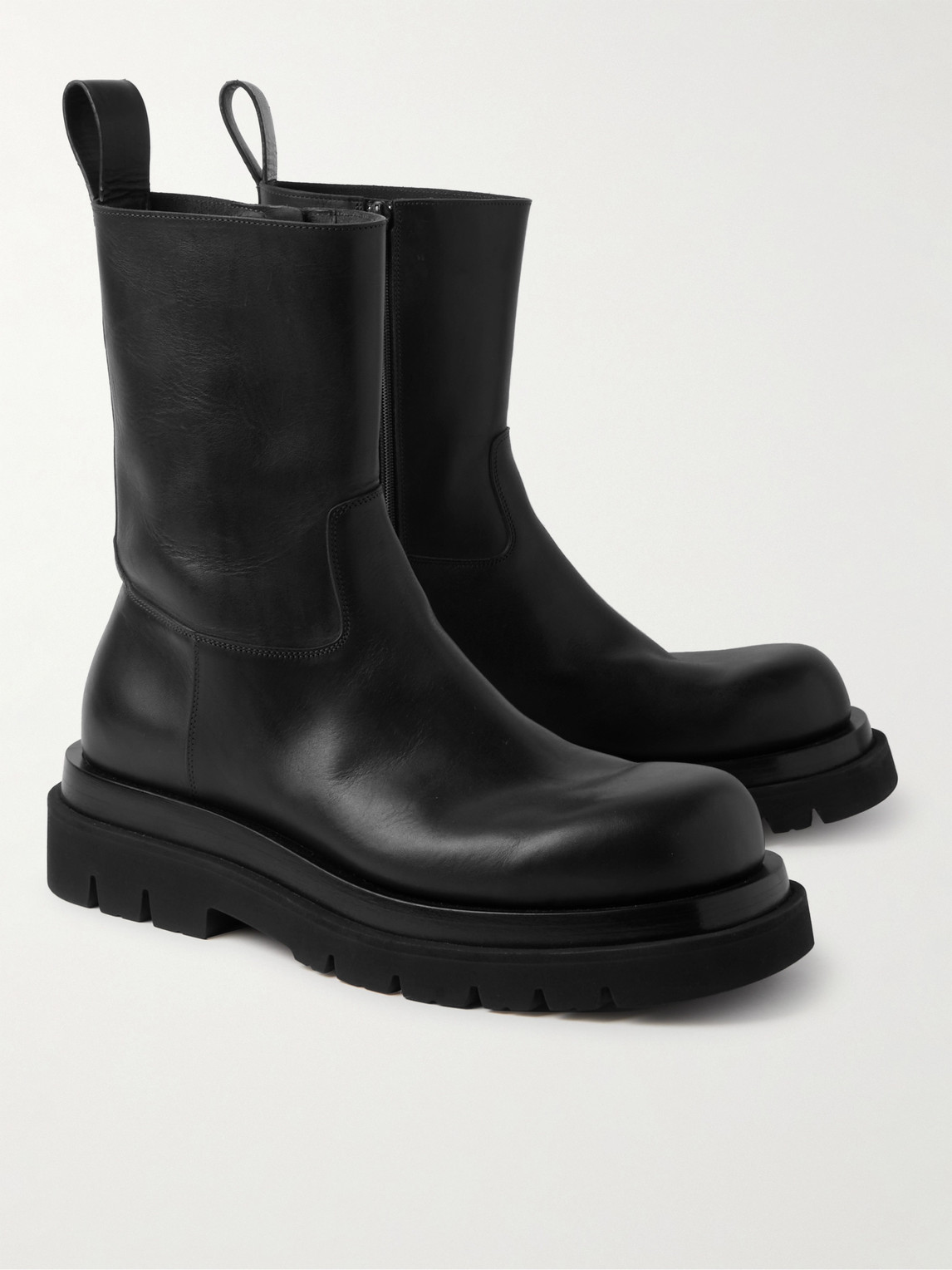 Shop Bottega Veneta Puddle Leather Chelsea Boots In Black