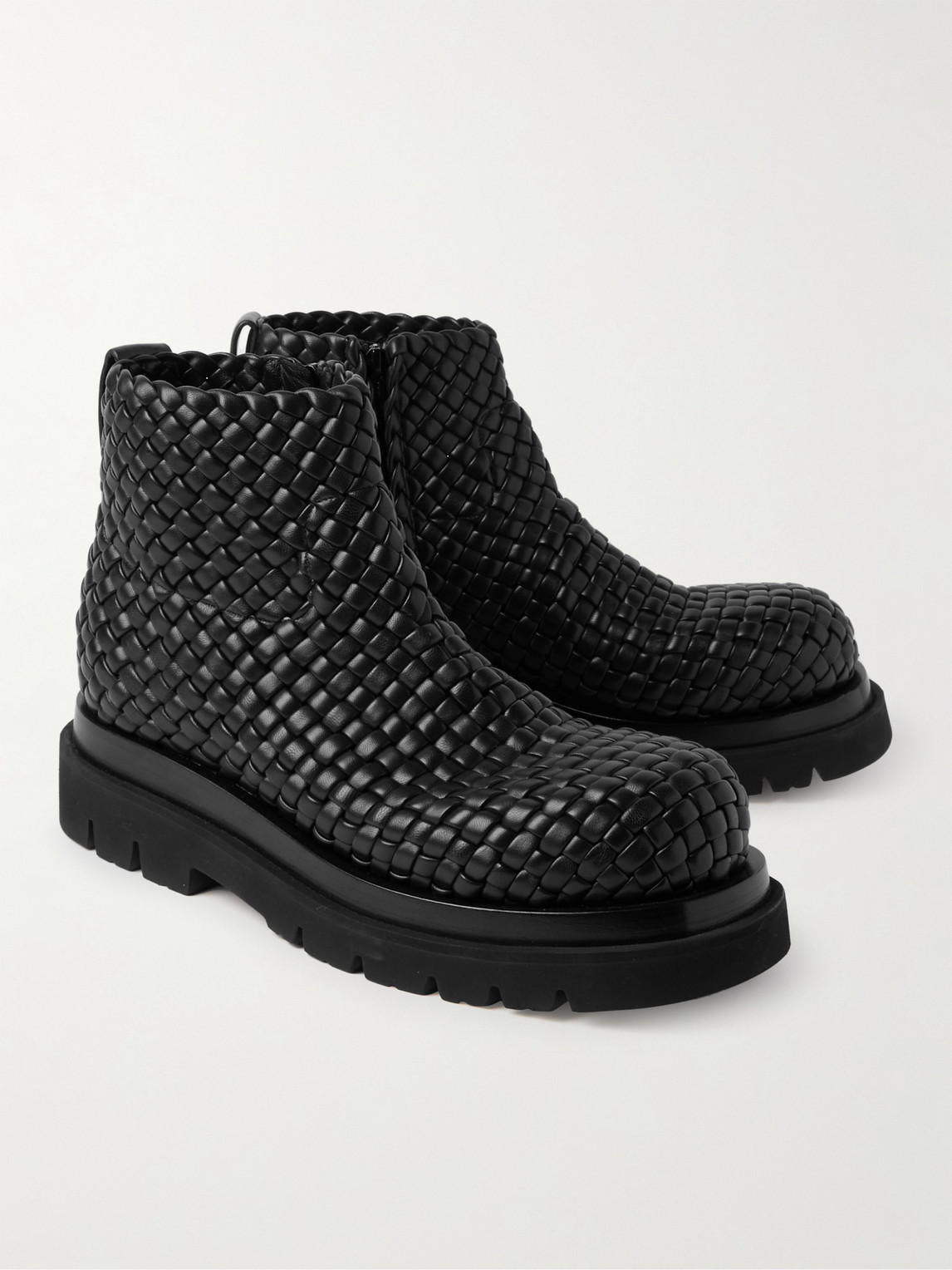 Shop Bottega Veneta Leather Boots In Black