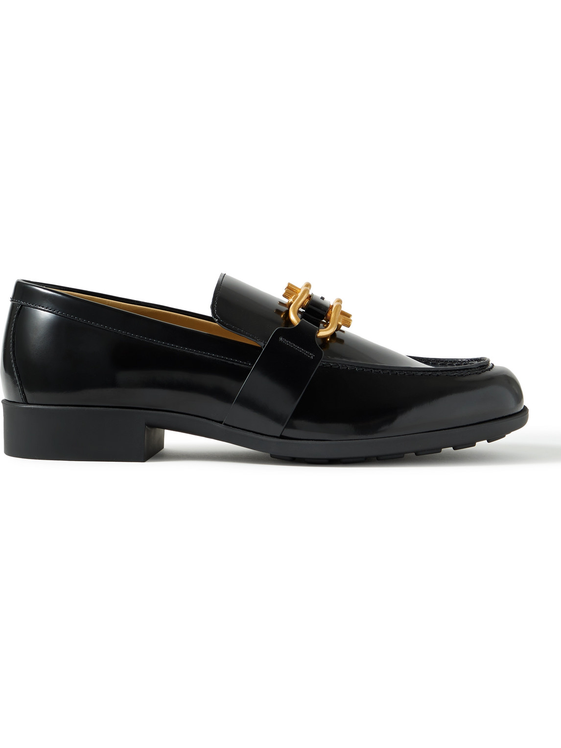 Bottega Veneta Monsieur Embellished Patent-leather Loafers In Black