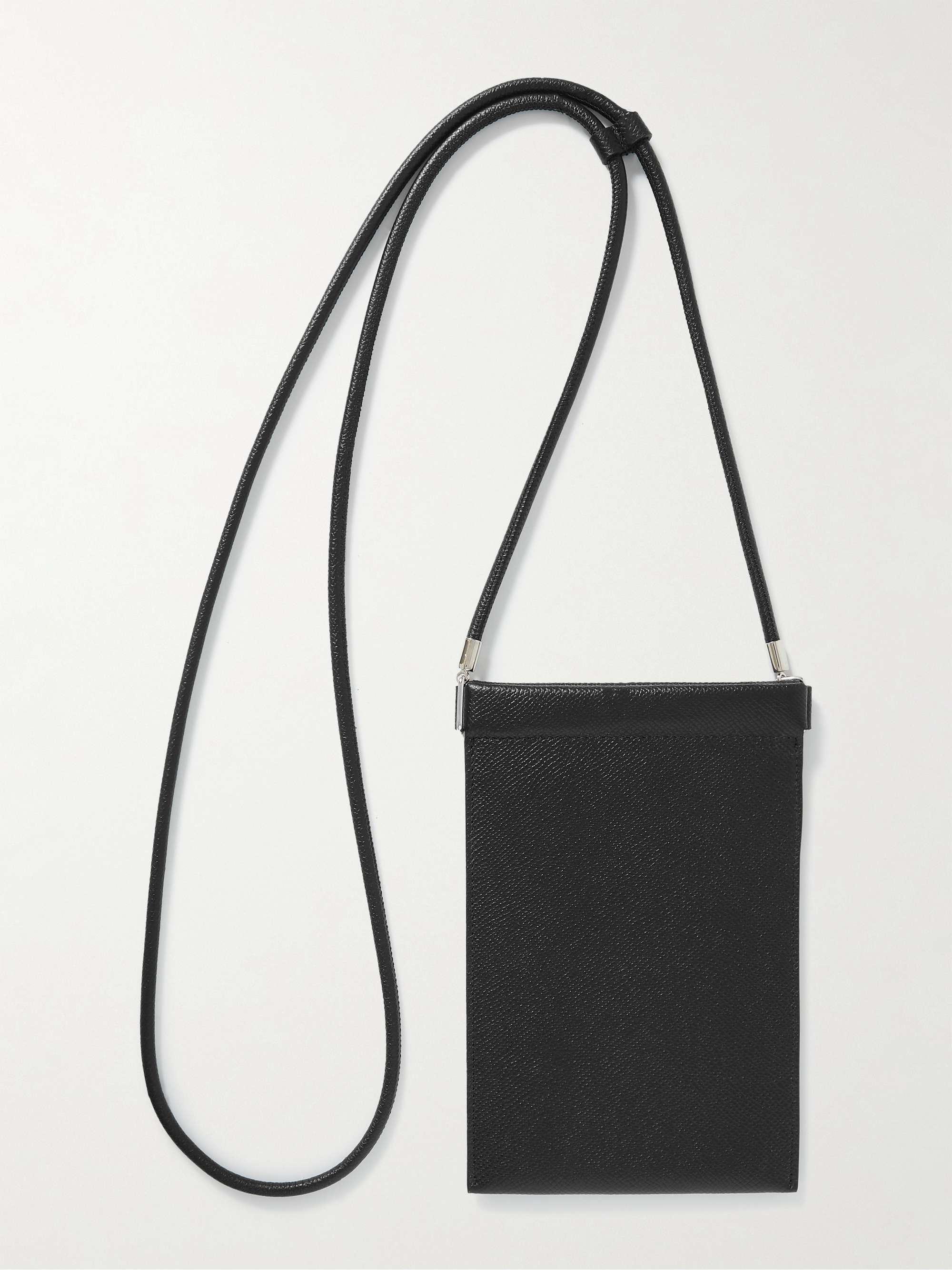 MAISON MARGIELA Full-Grain Leather Phone Pouch with Lanyard