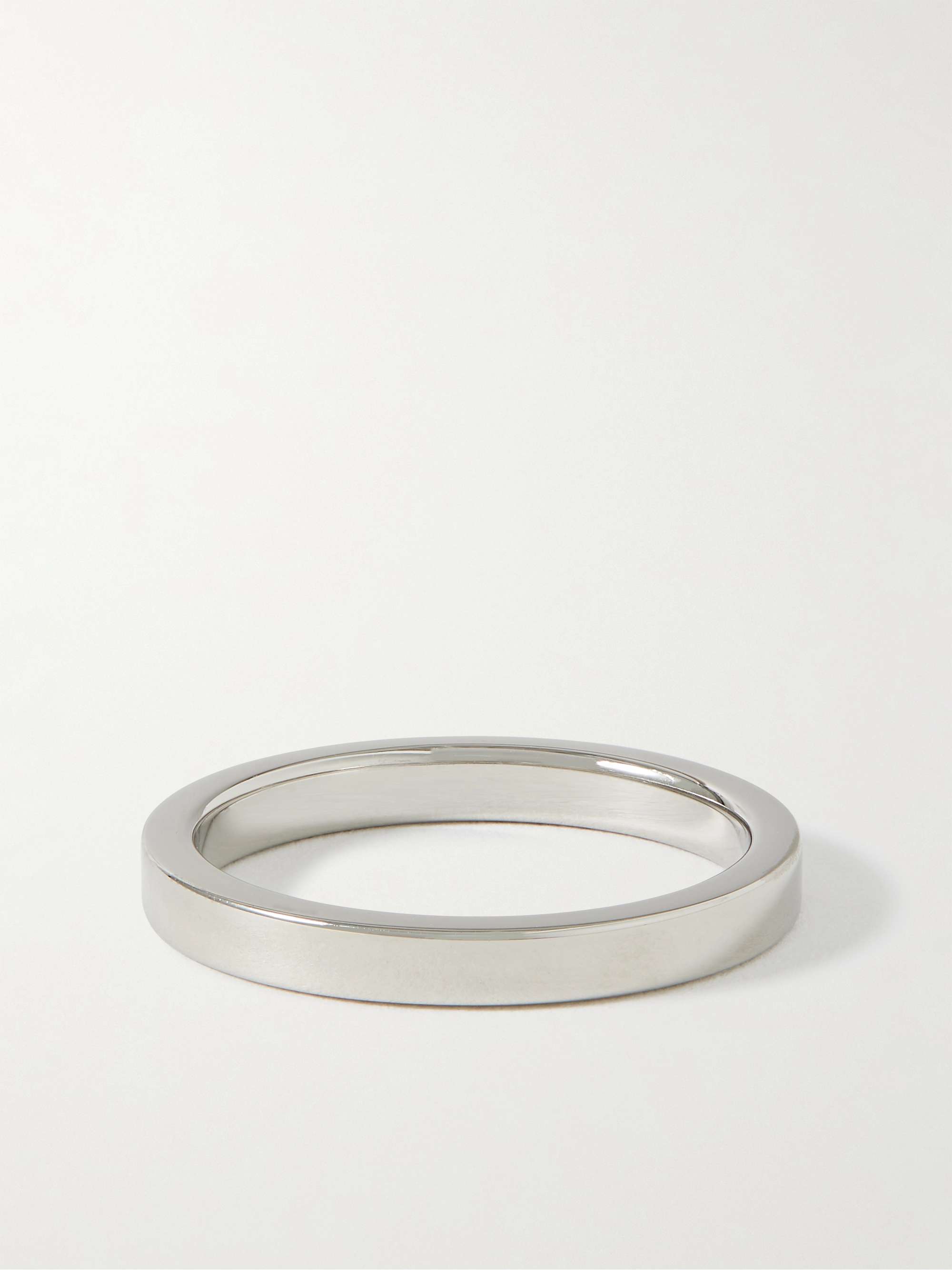 Logo-Engraved Silver Ring