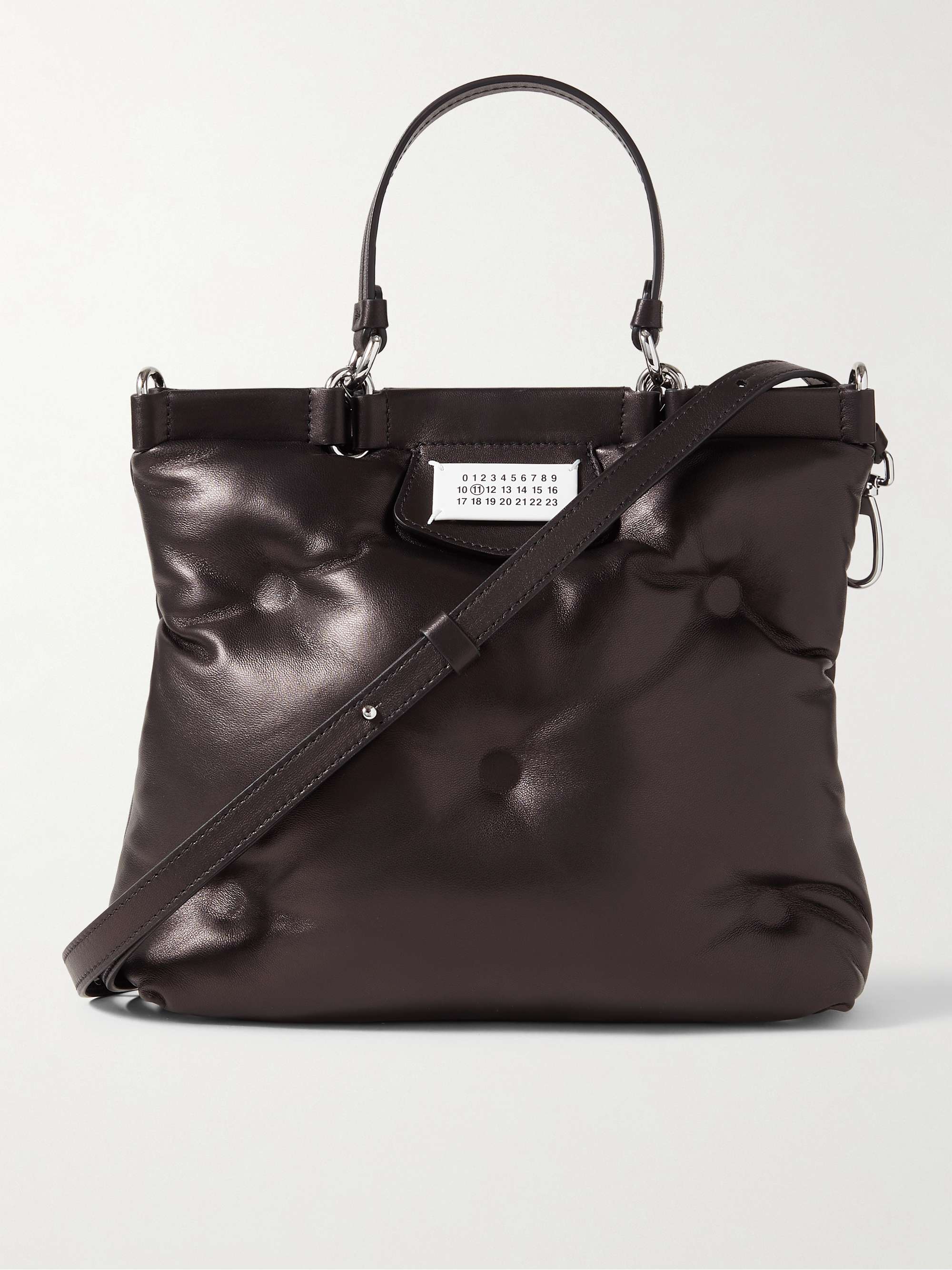 MAISON MARGIELA Glam Slam Logo-Appliqued Padded Leather Tote Bag for ...