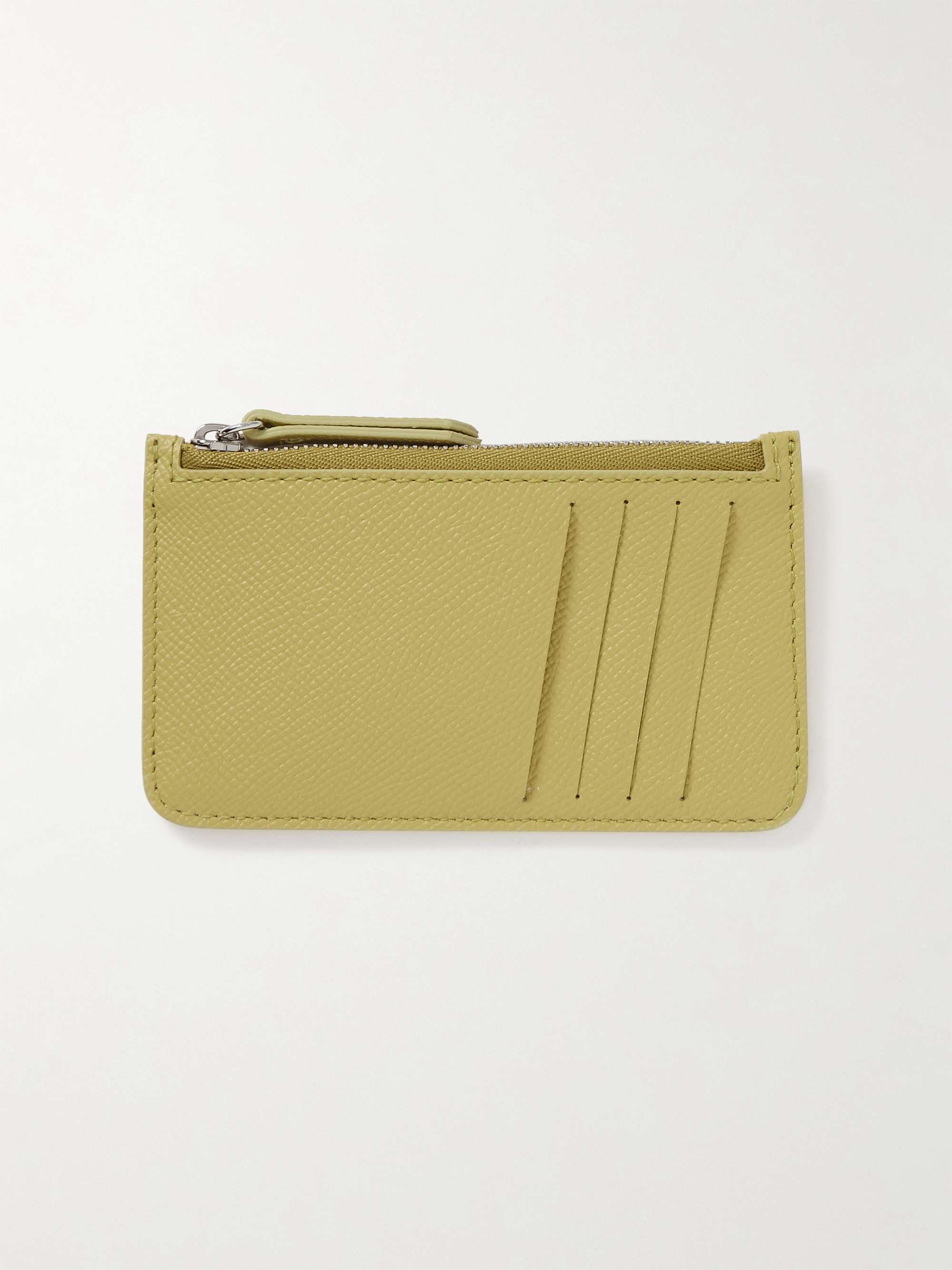 Maison Margiela Textured-Leather Zipped Cardholder - Men - Yellow Wallets