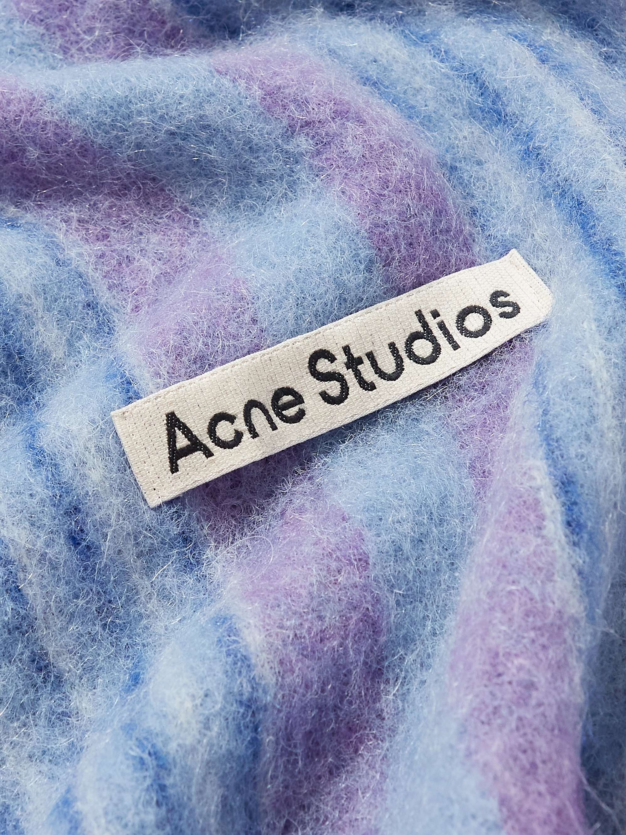 ACNE STUDIOS Vellus Logo-Appliquéd Striped Knitted Scarf