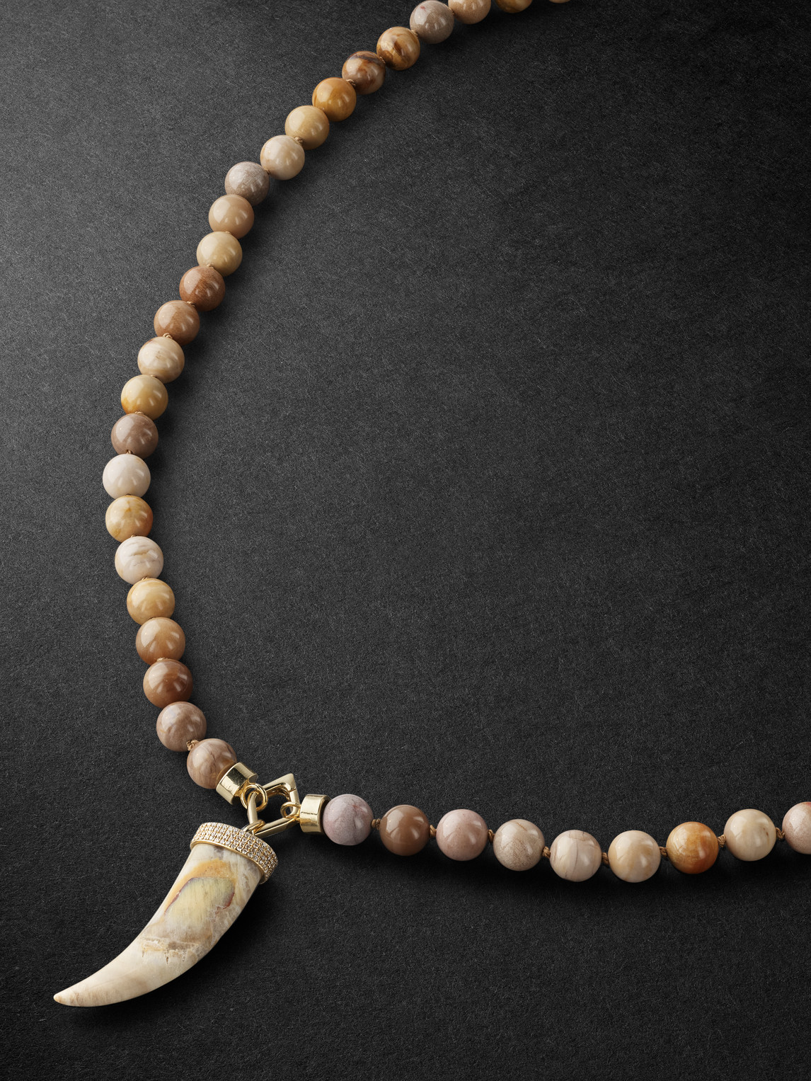 Sydney Evan Gold, Wood and Diamond Beaded Pendant Necklace - Men