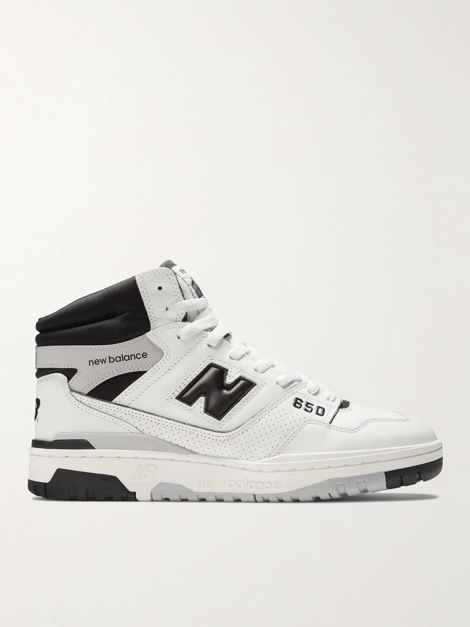 NEW BALANCE 650 Mesh-Trimmed Leather High Top Sneakers | MR PORTER