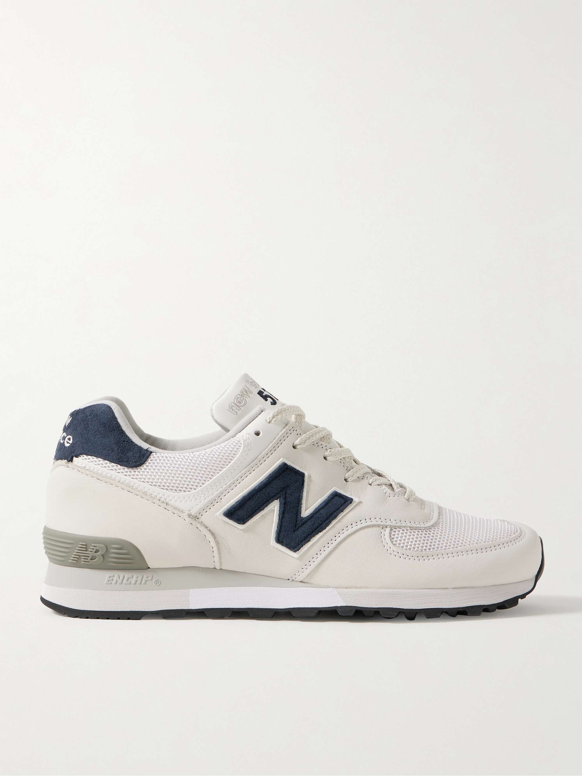 NEW BALANCE 576 Suede-Trimmed Leather and Mesh Sneakers for Men