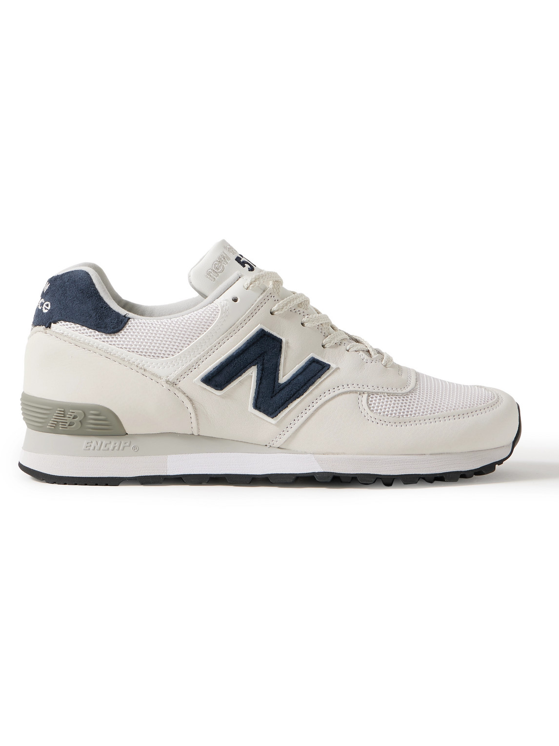 NEW BALANCE 576 SUEDE-TRIMMED LEATHER AND MESH SNEAKERS