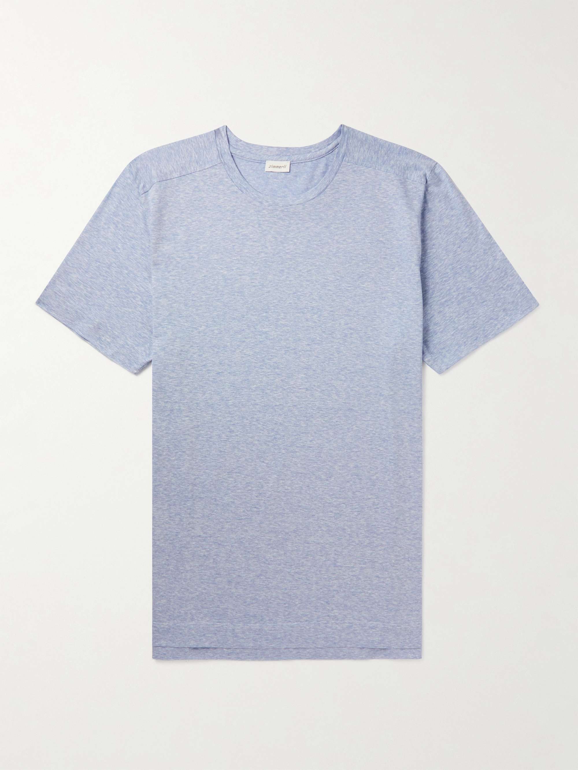 ZIMMERLI Space-Dyed Cotton and Linen-Blend Jersey T-Shirt for Men | MR ...
