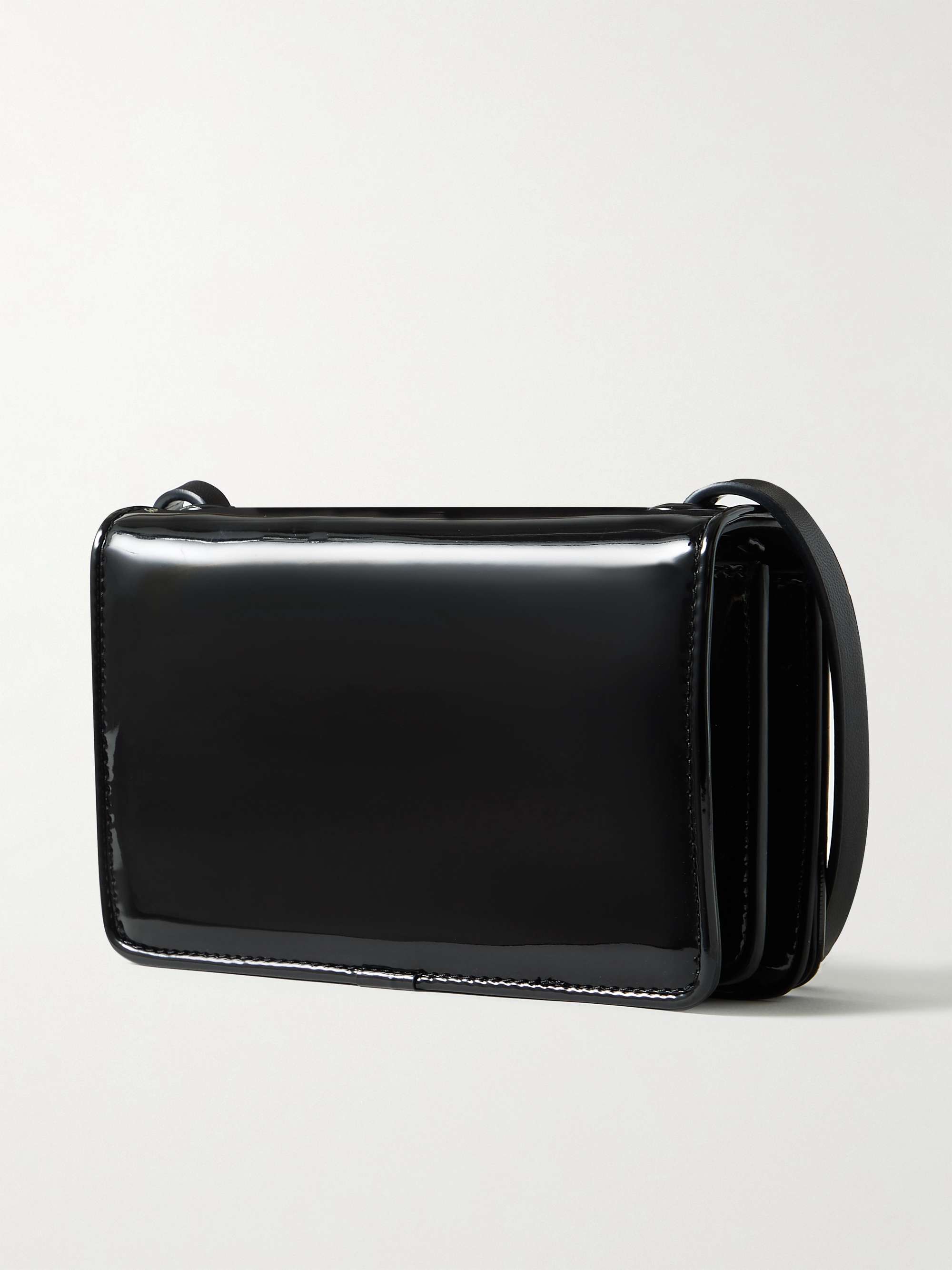 ACNE STUDIOS Logo-Appliquéd Faux Patent-Leather Messenger Bag