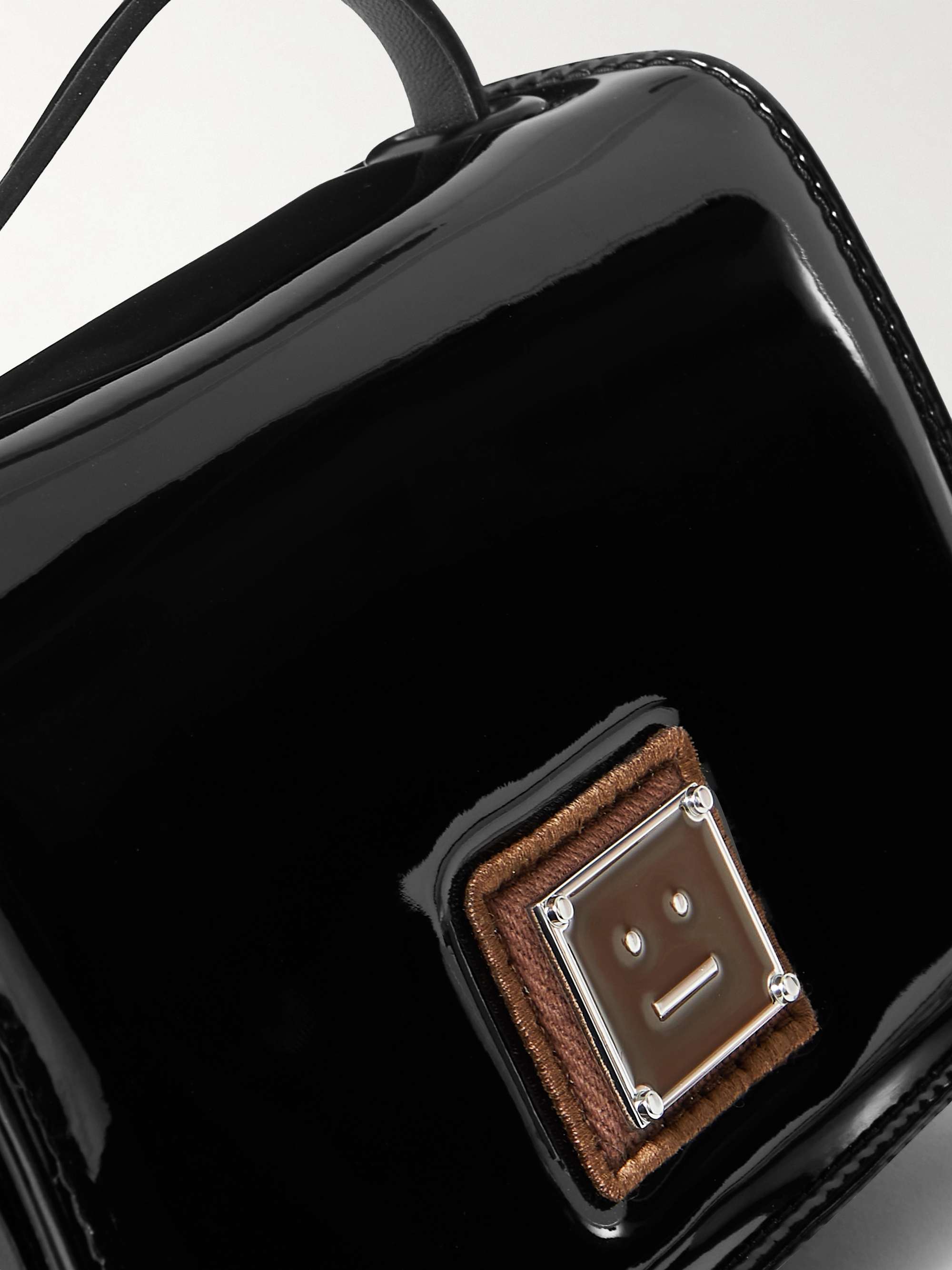 ACNE STUDIOS Logo-Appliquéd Faux Patent-Leather Messenger Bag