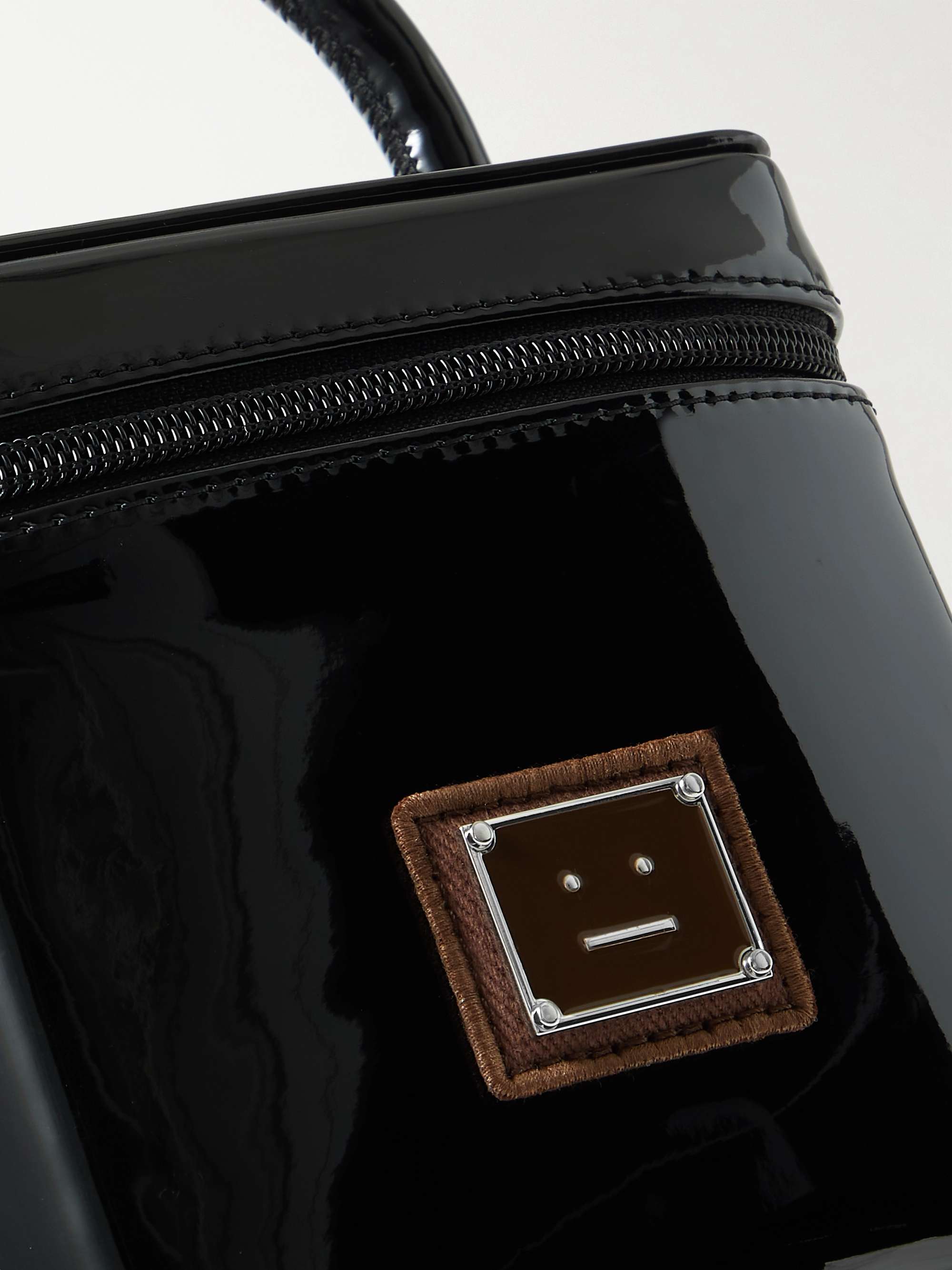 ACNE STUDIOS Logo-Appliquéd Faux Patent-Leather Messenger Bag