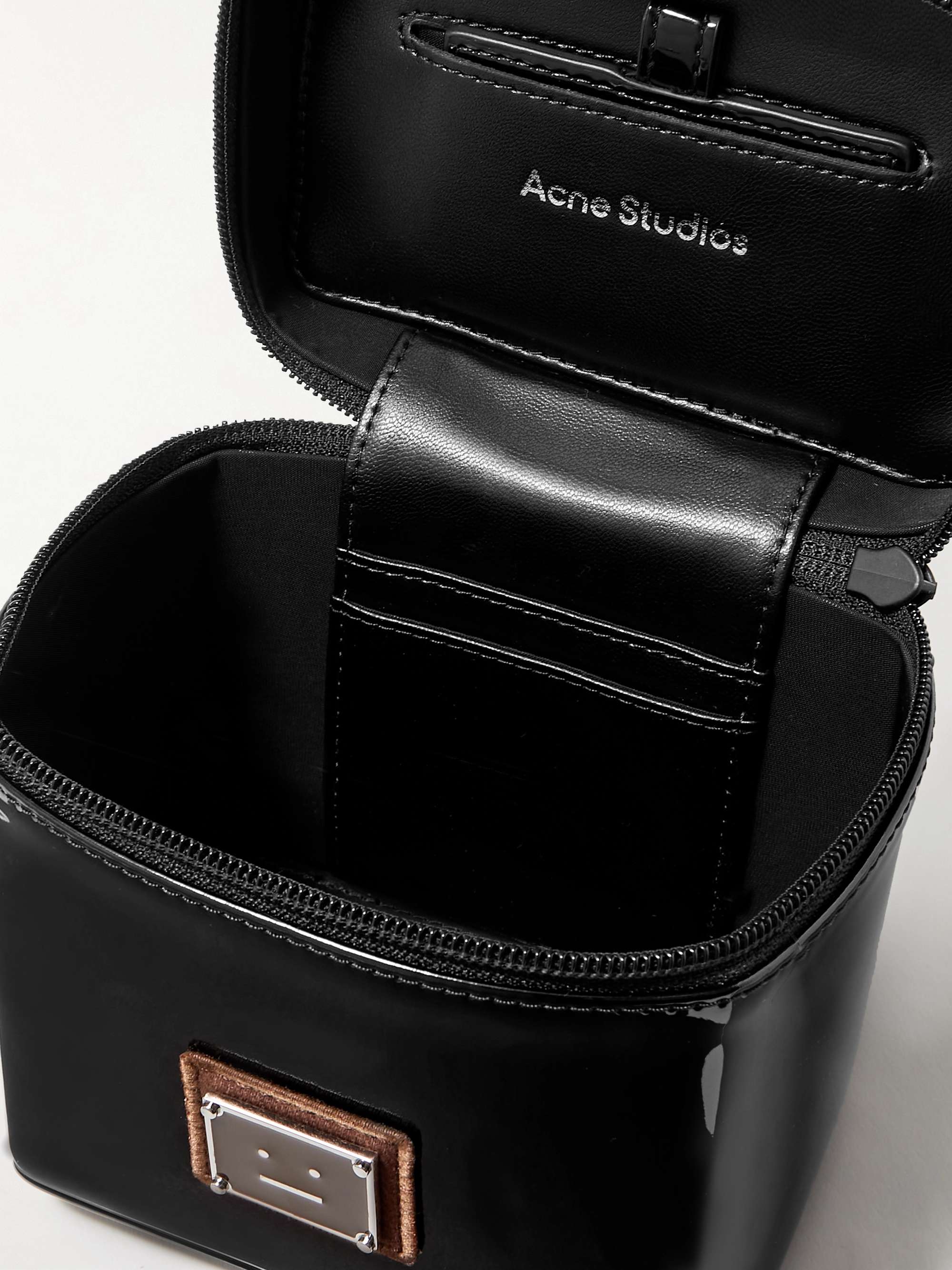 ACNE STUDIOS Logo-Appliquéd Faux Patent-Leather Messenger Bag