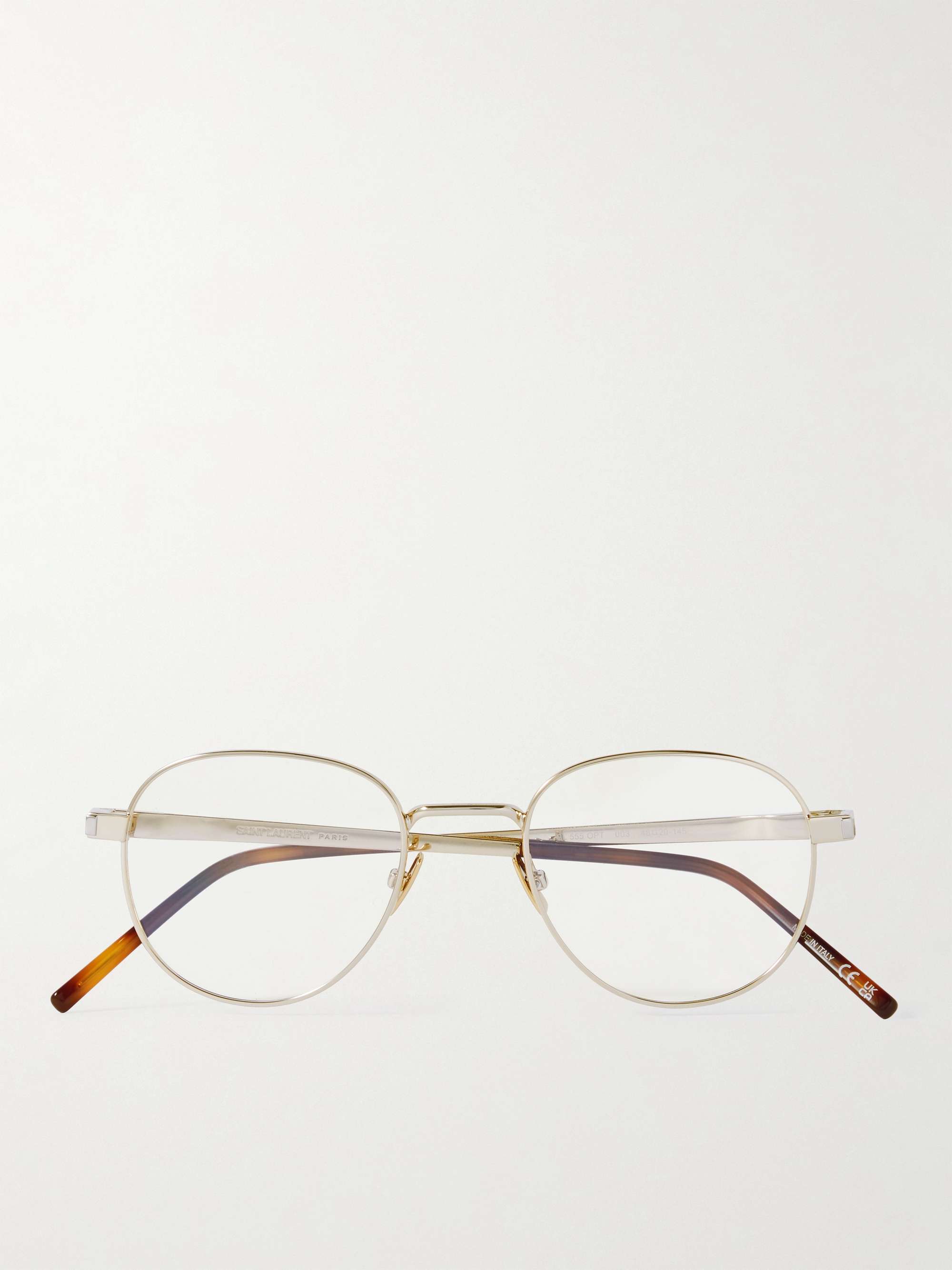 Saint Laurent Round-Frame Gold-Tone Optical Glasses - Flawless Crowns