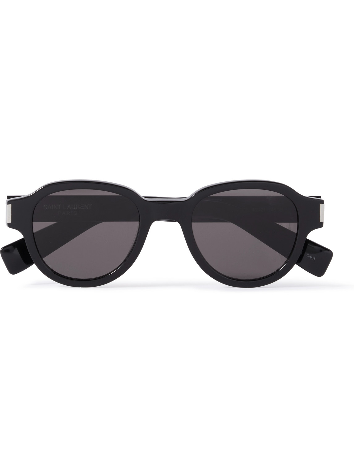 Saint Laurent Round Acetate Sunglasses In Black