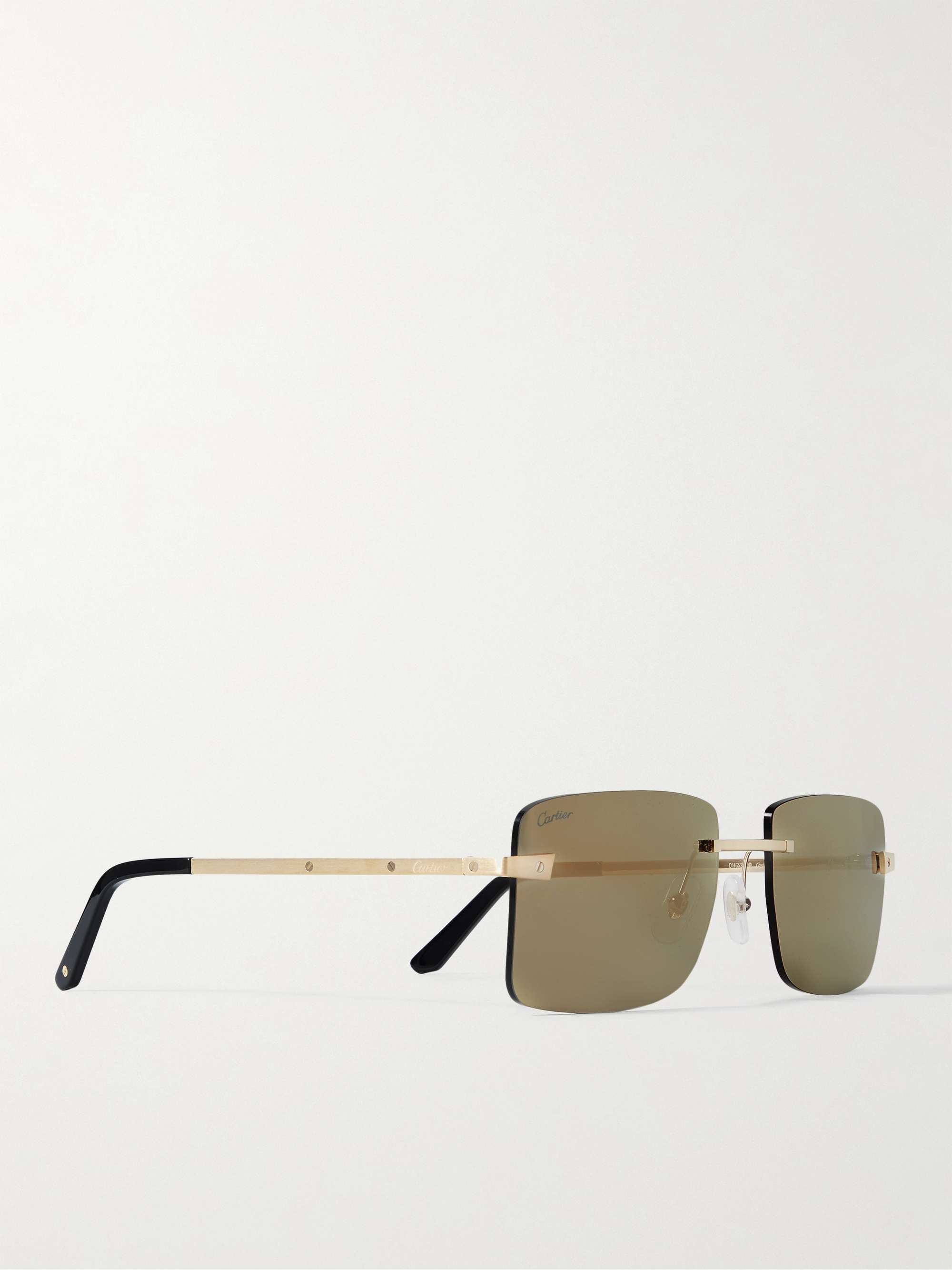 Cartier Rimless square-frame Sunglasses - Gold