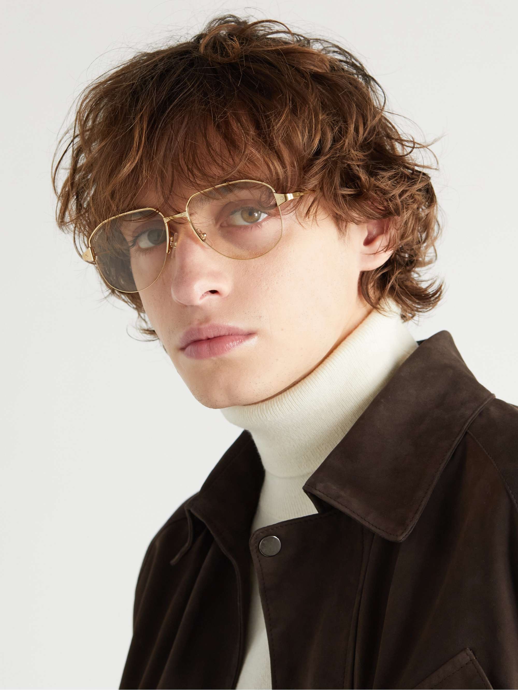 Santos Convertible Aviator-Style Gold-Tone Optical Glasses for Men | MR PORTER