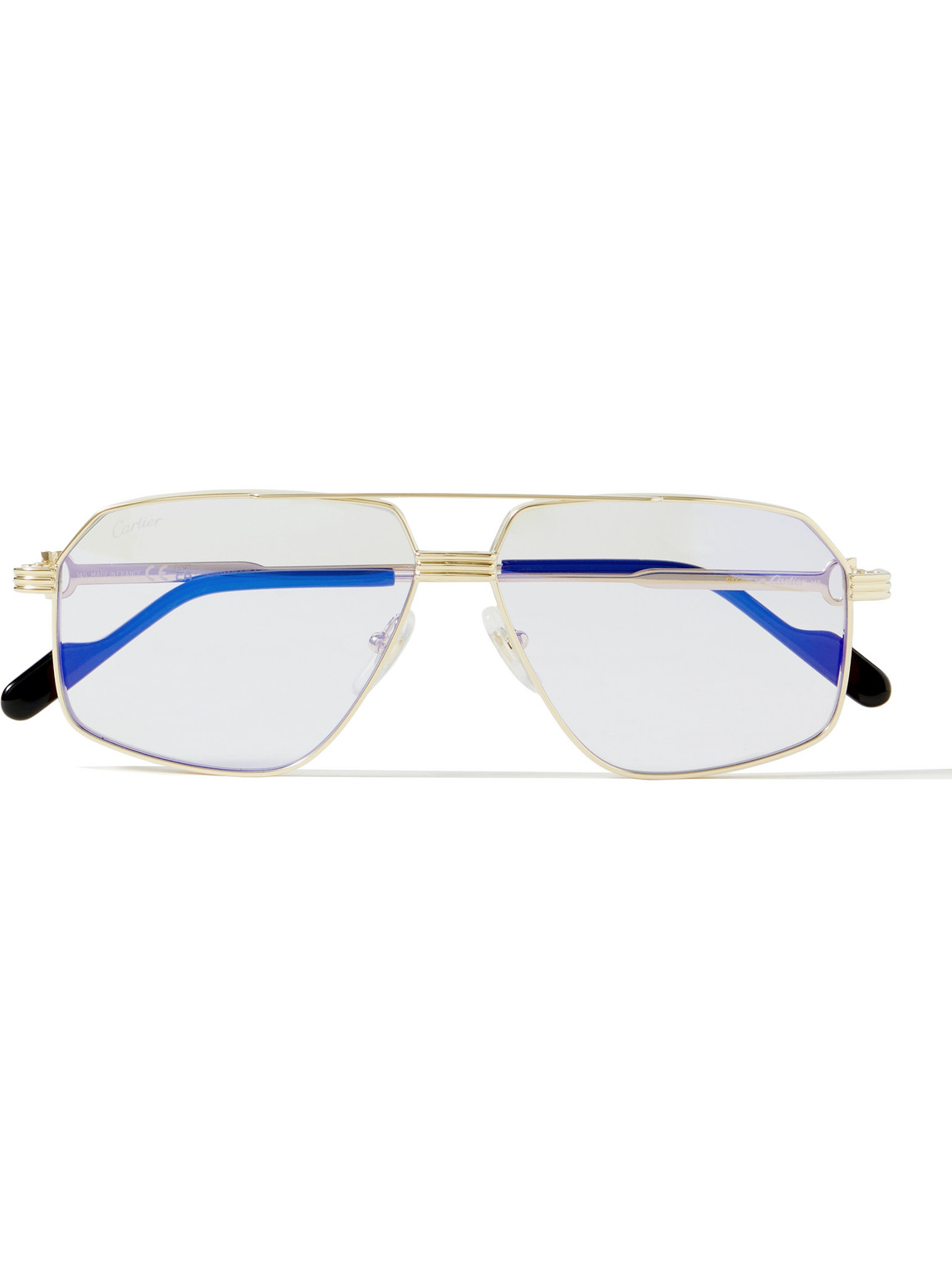 Cartier Aviator-style Gold-tone Titanium Optical Glasses