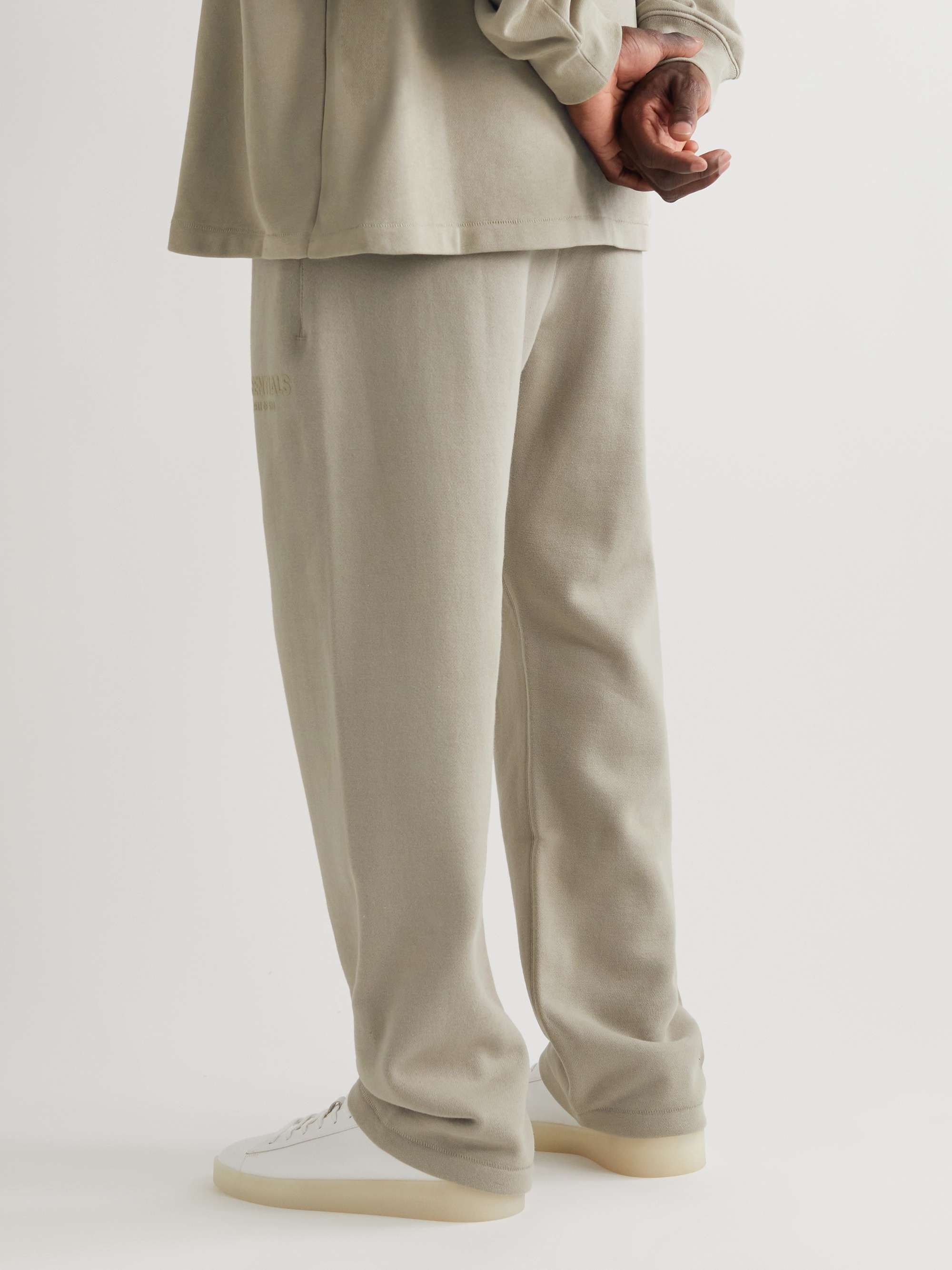 FEAR OF GOD ESSENTIALS StraightLeg LogoFlocked CottonBlend Jersey Sweatpants for Men MR PORTER