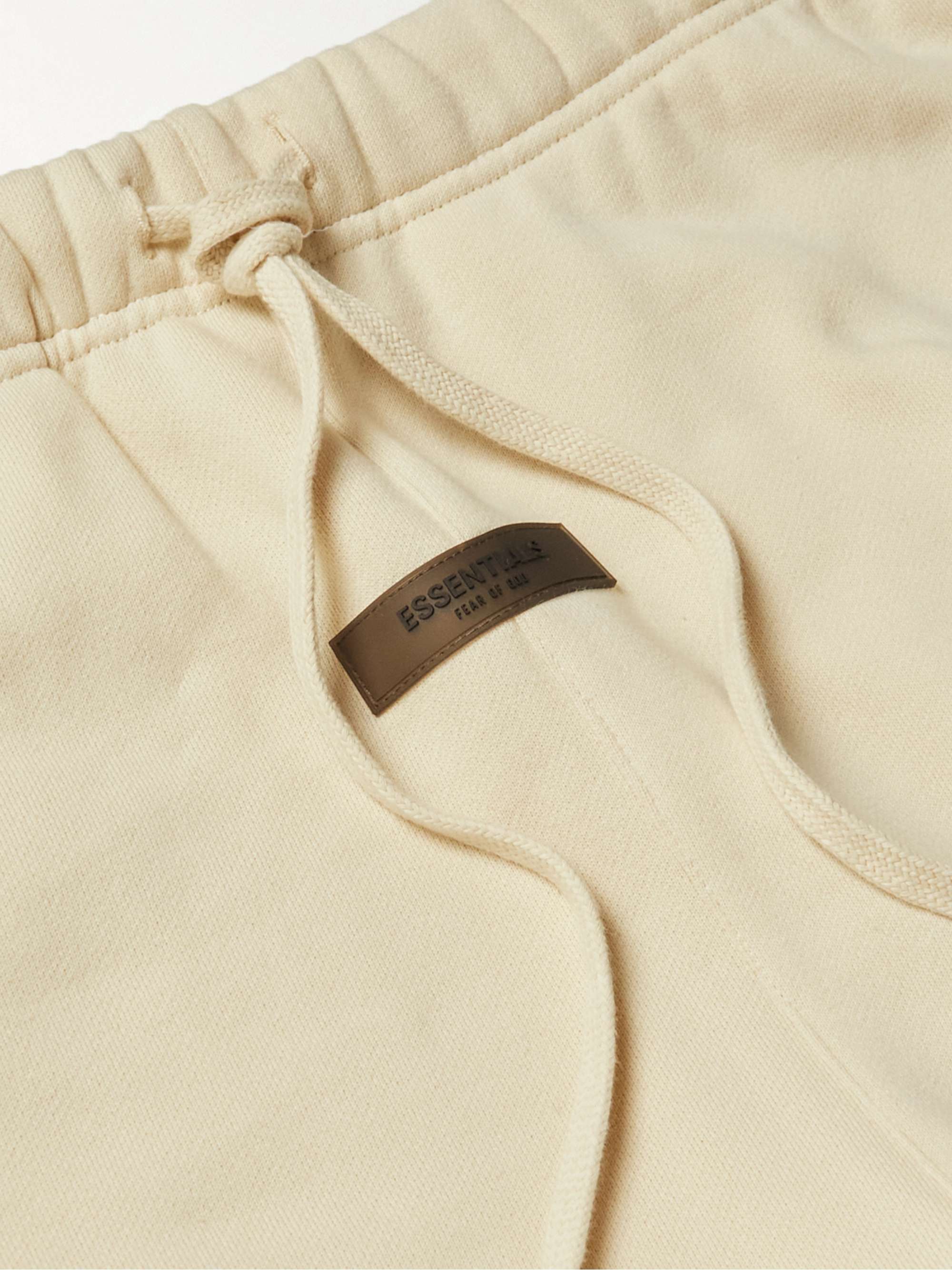 FEAR OF GOD ESSENTIALS Straight-Leg Logo-Flocked Cotton-Blend Jersey Sweatpants