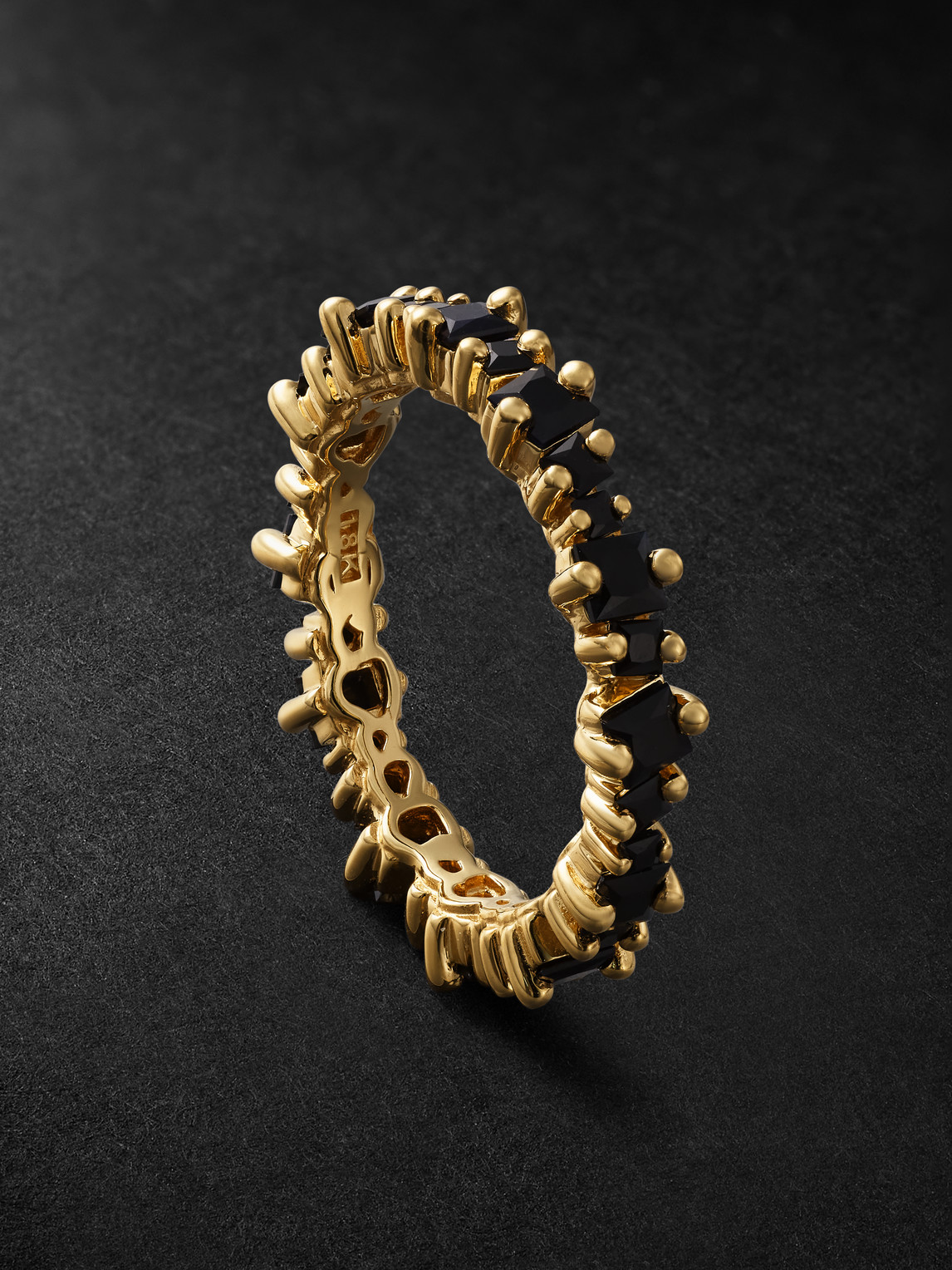 Suzanne Kalan Gold Sapphire Ring In Black