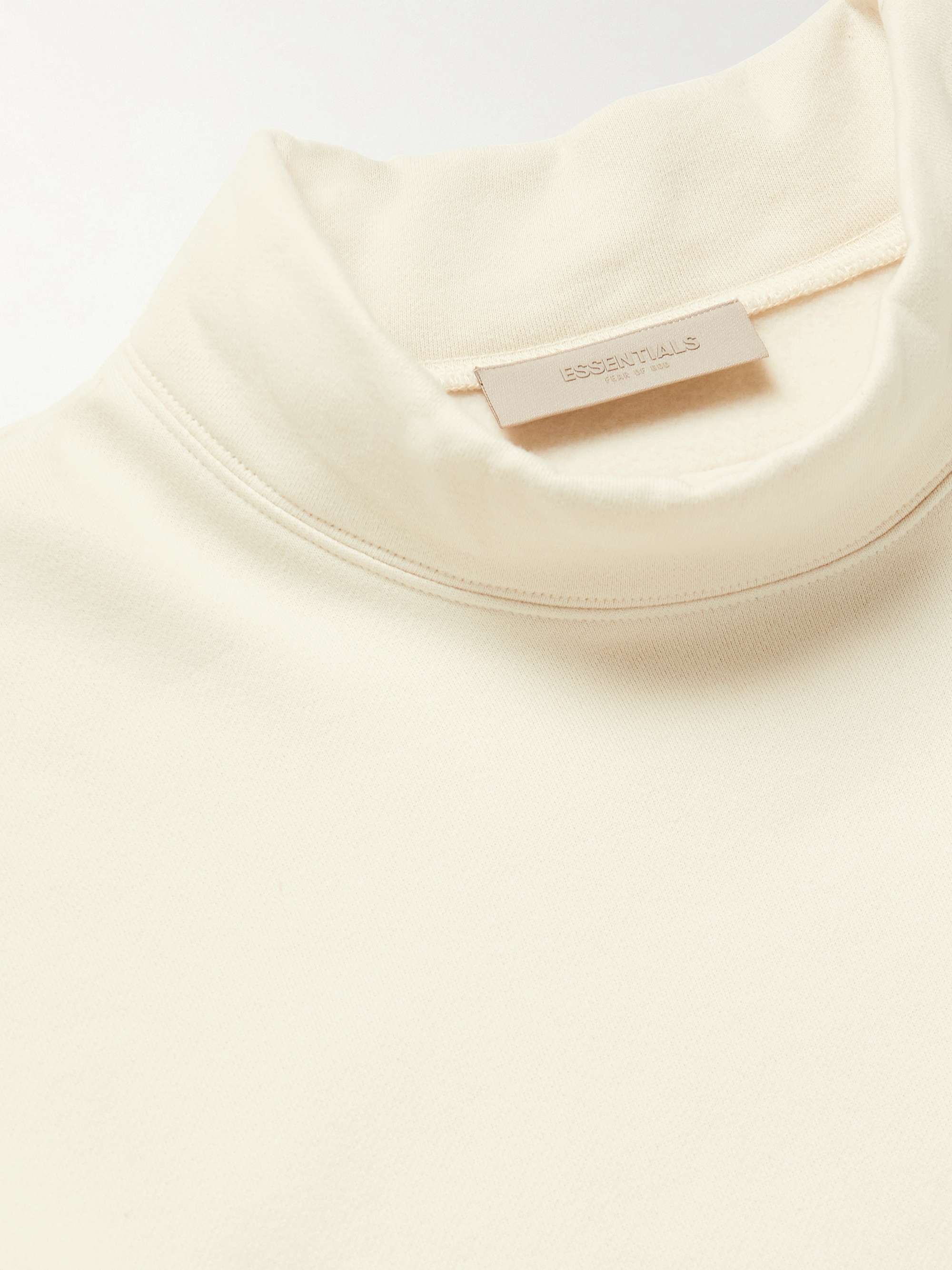 FEAR OF GOD ESSENTIALS Logo-Flocked Cotton-Jersey Mock-Neck Sweatshirt