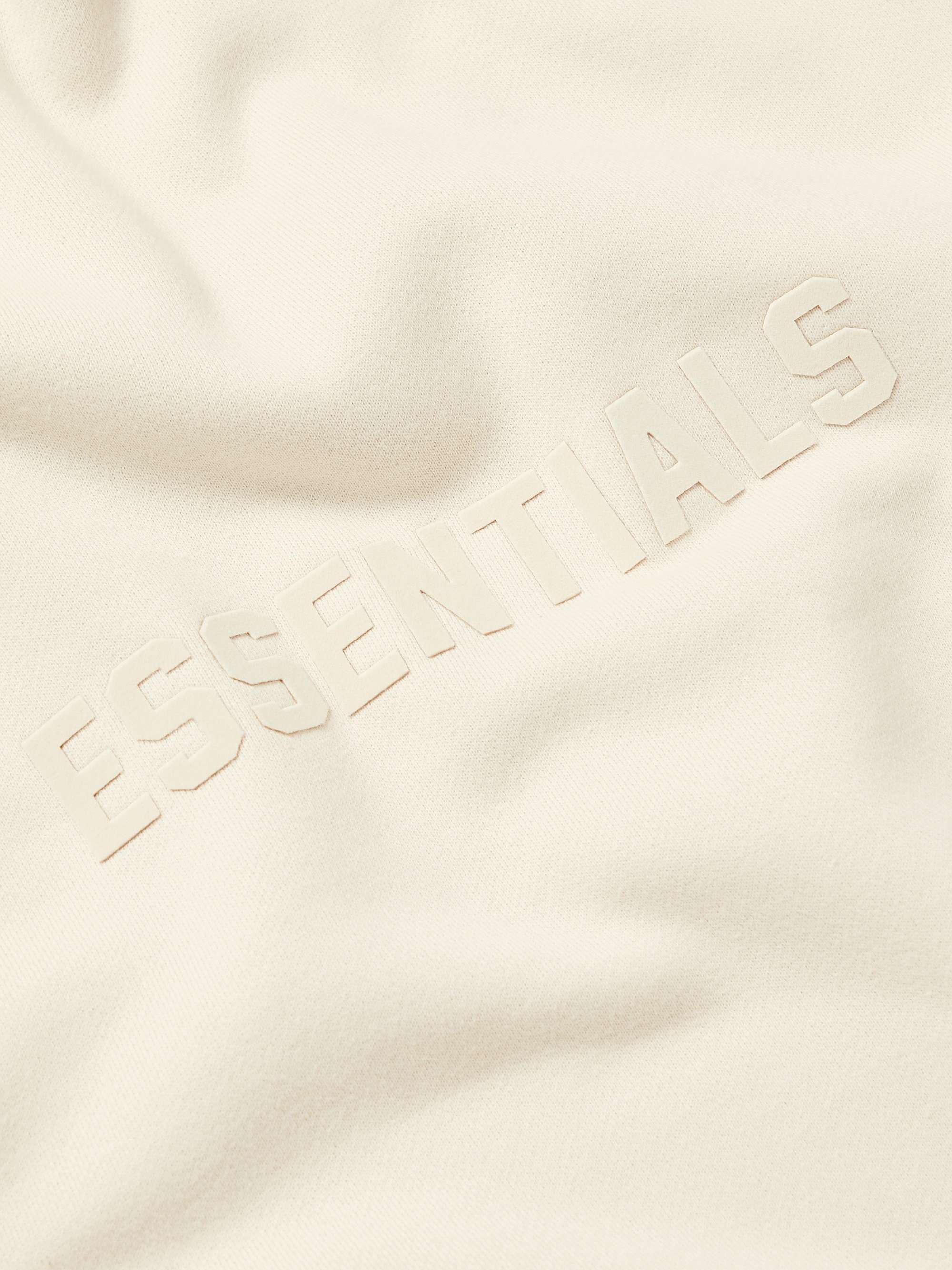 FEAR OF GOD ESSENTIALS Logo-Flocked Cotton-Jersey Mock-Neck Sweatshirt
