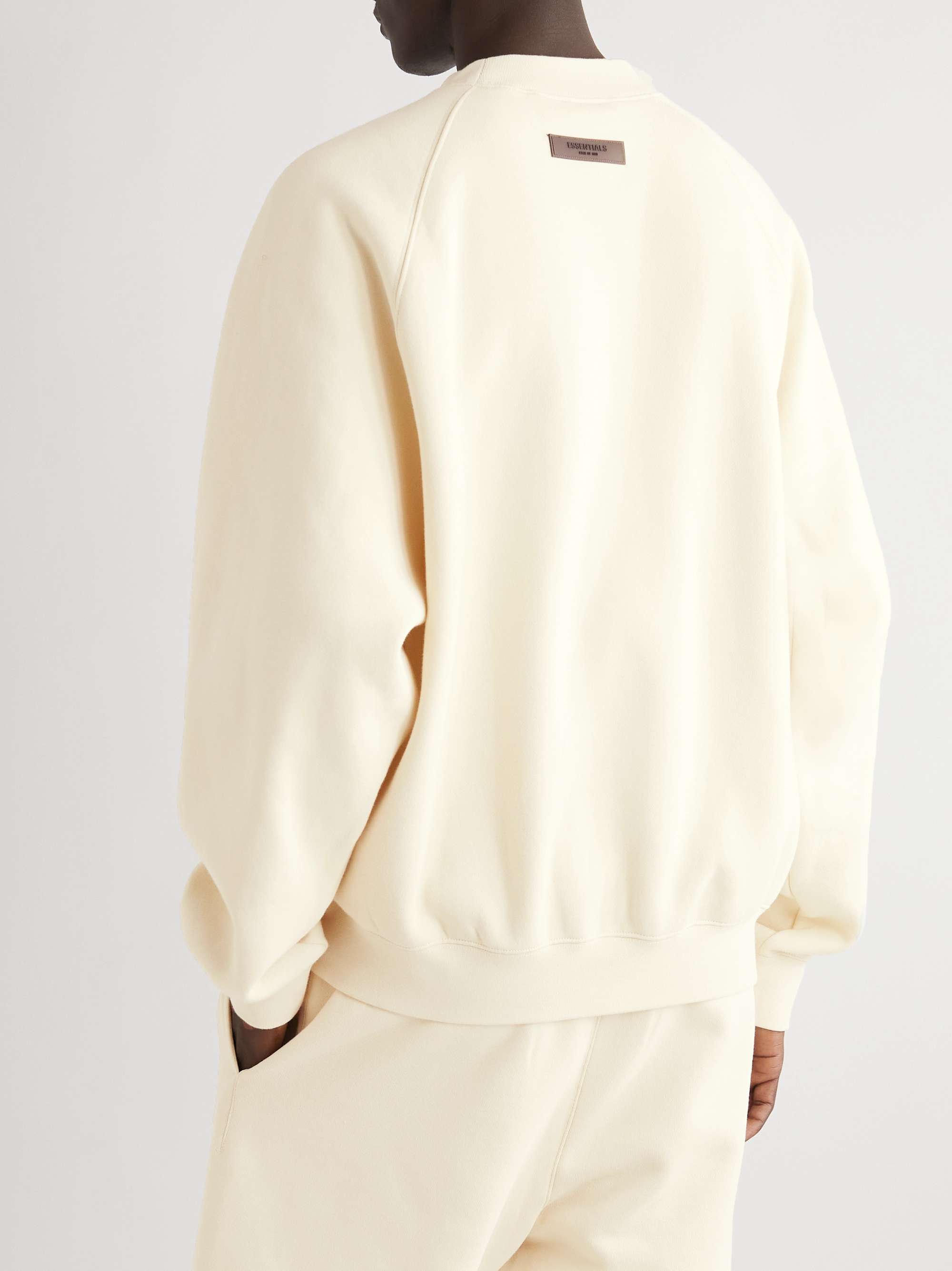 FEAR OF GOD ESSENTIALS Logo-Flocked Cotton-Blend Jersey Sweatshirt
