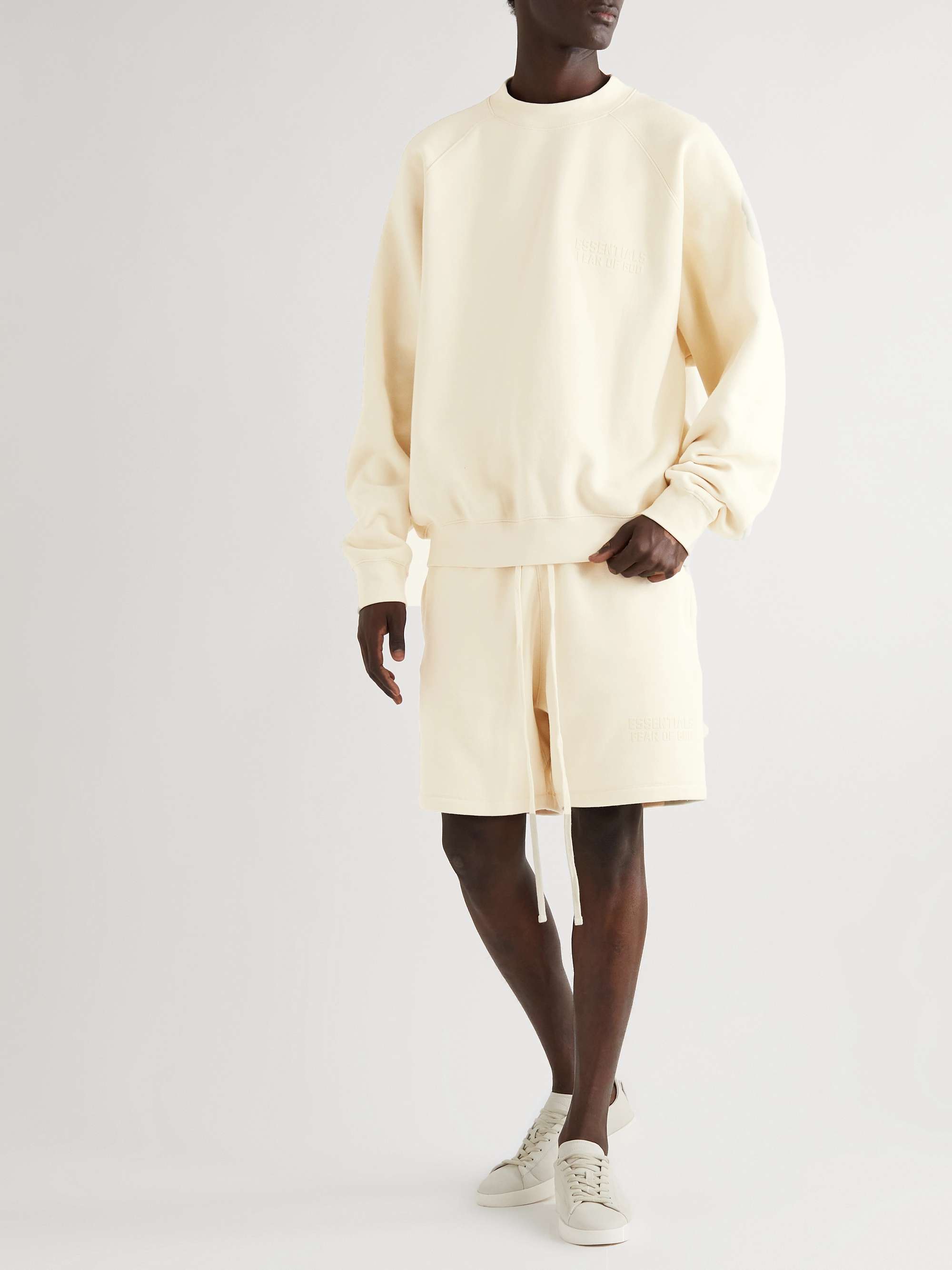 FEAR OF GOD ESSENTIALS Logo-Flocked Cotton-Blend Jersey Sweatshirt