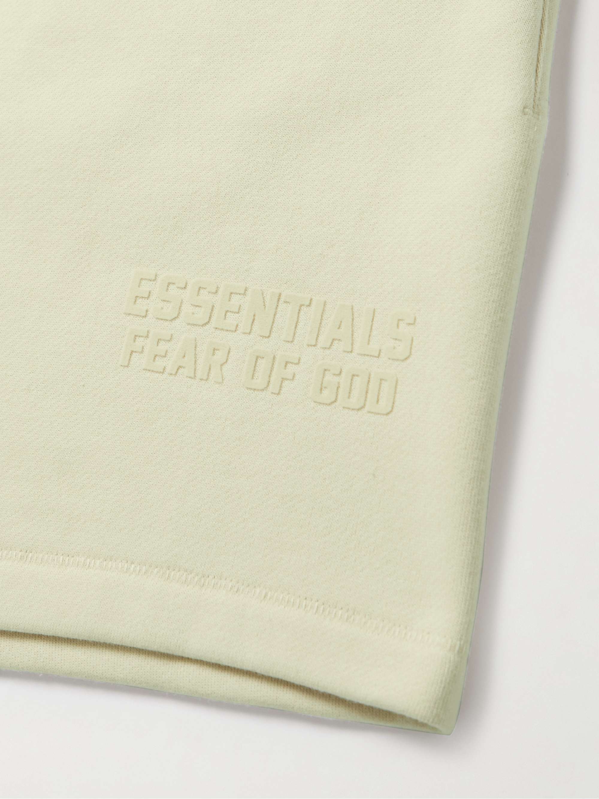 FEAR OF GOD ESSENTIALS Logo-Flocked Cotton-Blend Jersey Drawstring Shorts