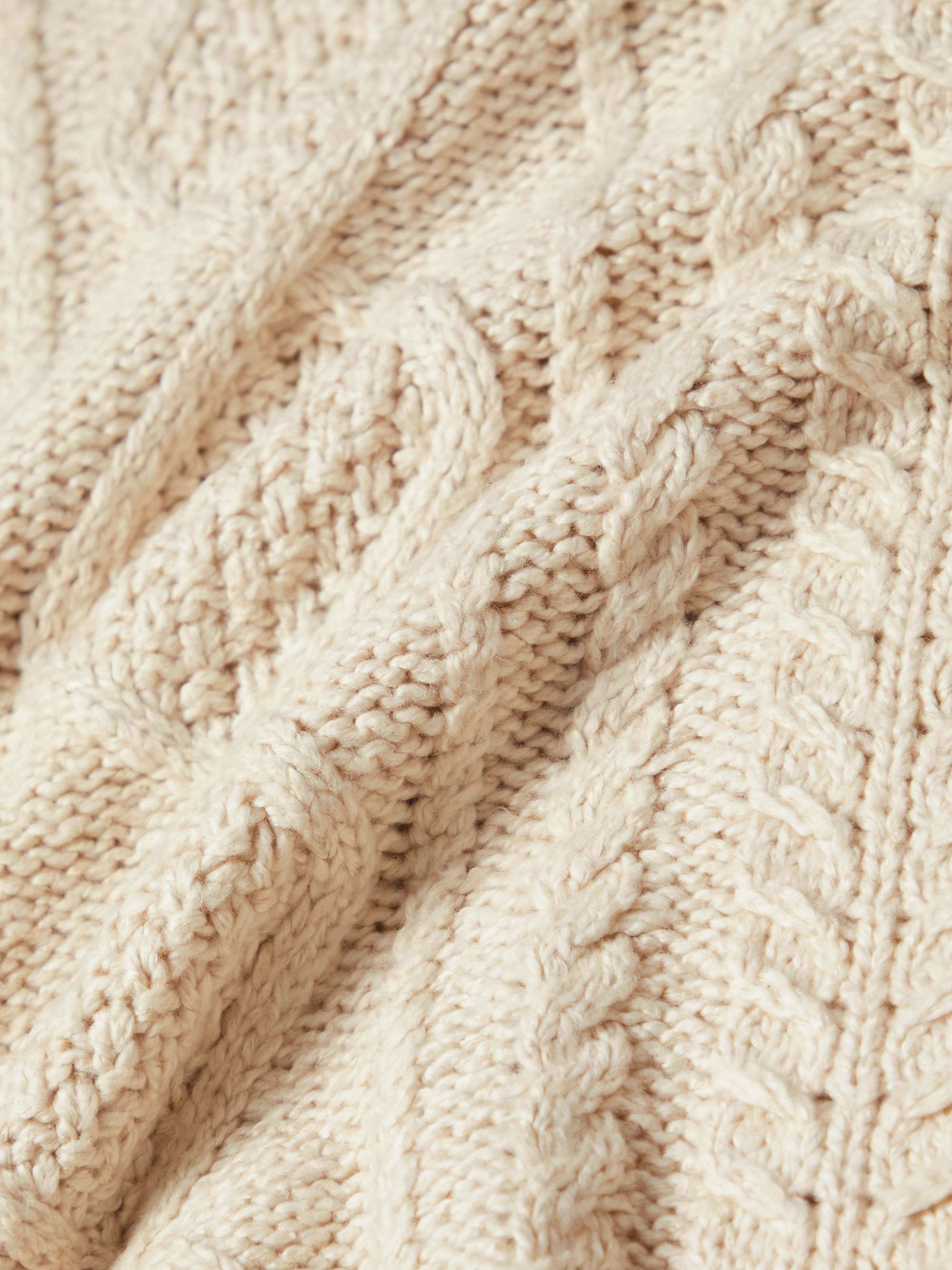 FEAR OF GOD ESSENTIALS Oversized Logo-Appliquéd Cable-Knit Cotton-Blend Sweater