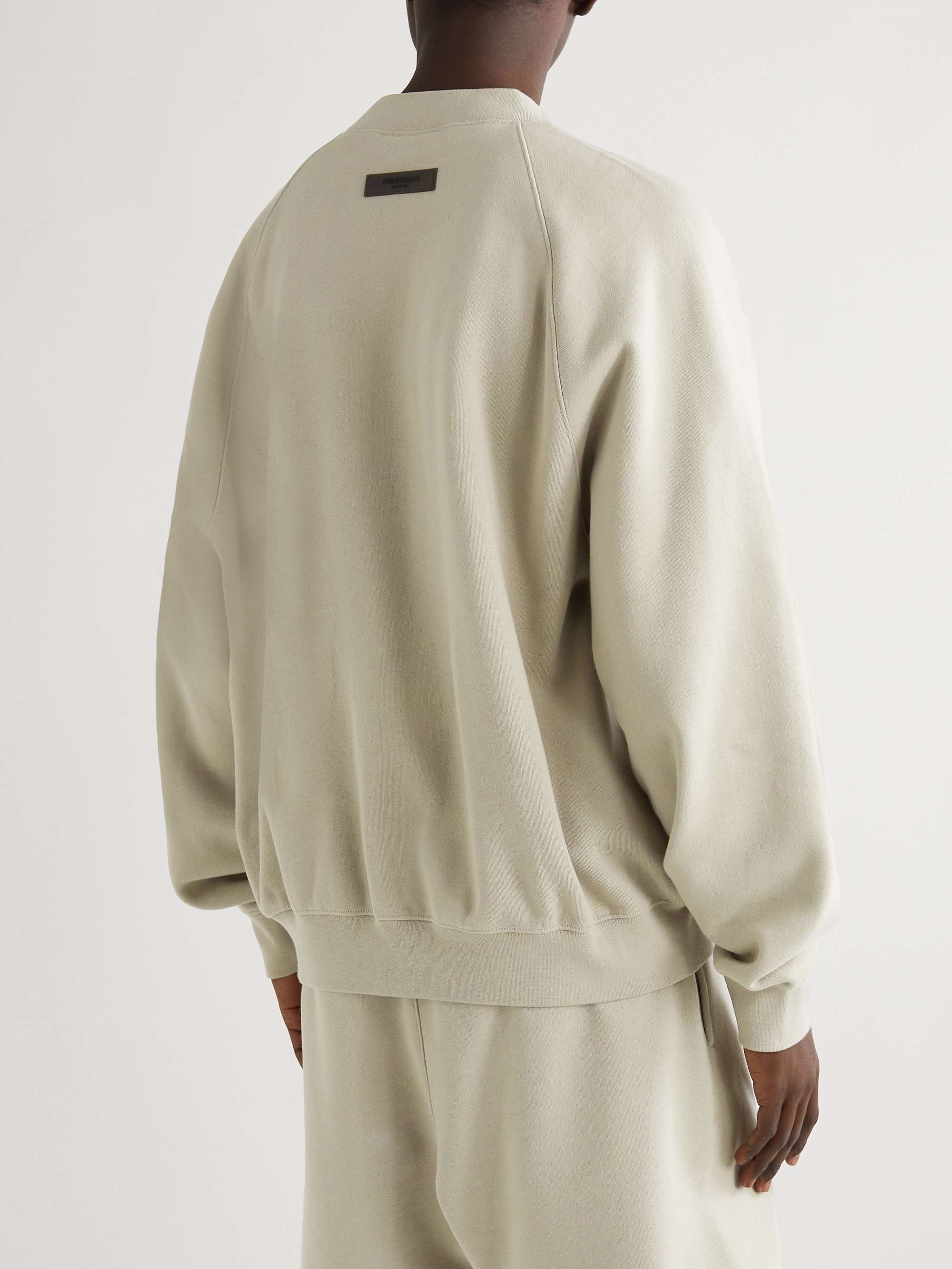 FEAR OF GOD ESSENTIALS Logo-Flocked Cotton-Blend Jersey Sweatshirt