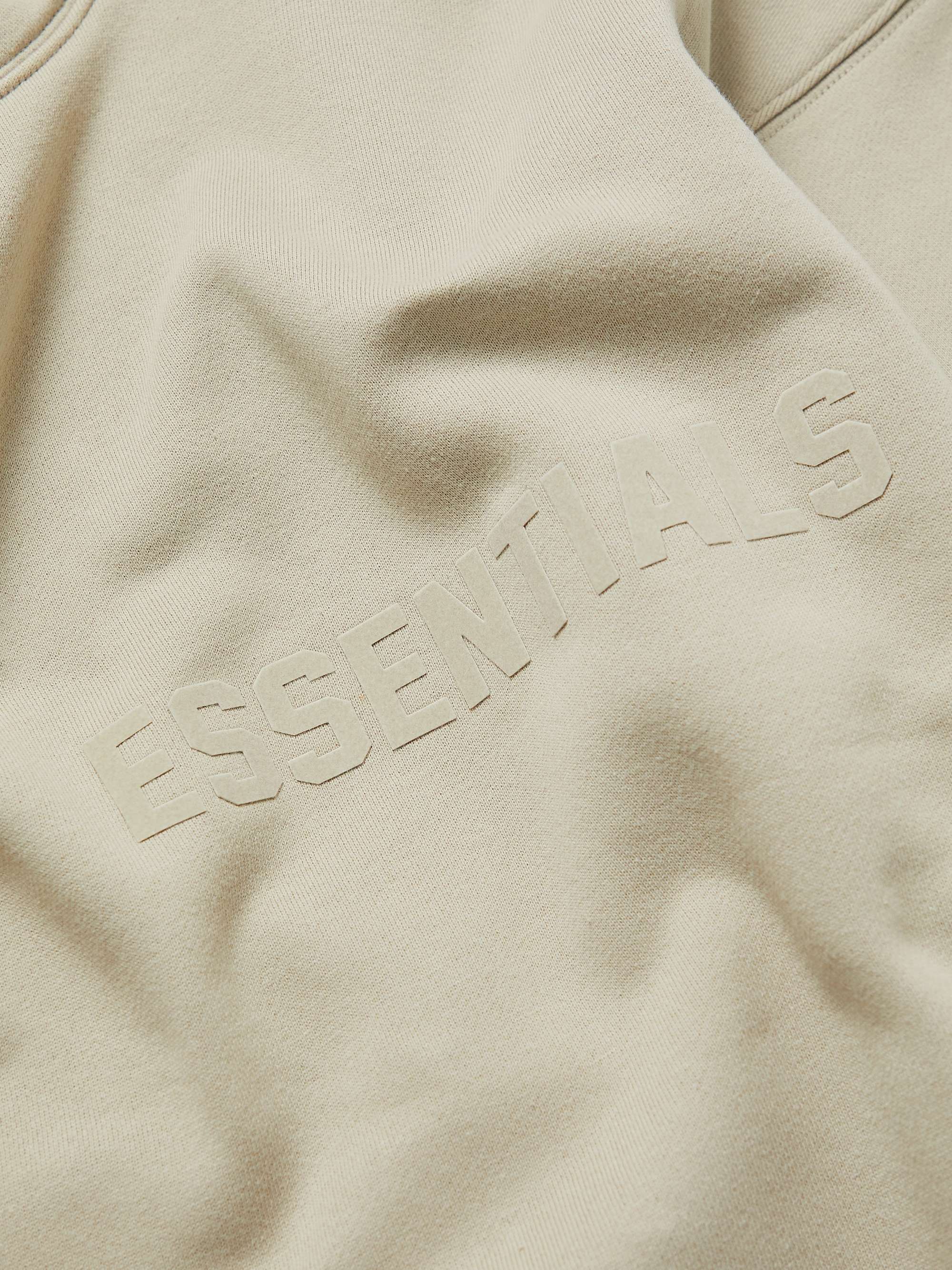 FEAR OF GOD ESSENTIALS Logo-Flocked Cotton-Jersey Mock-Neck Sweatshirt