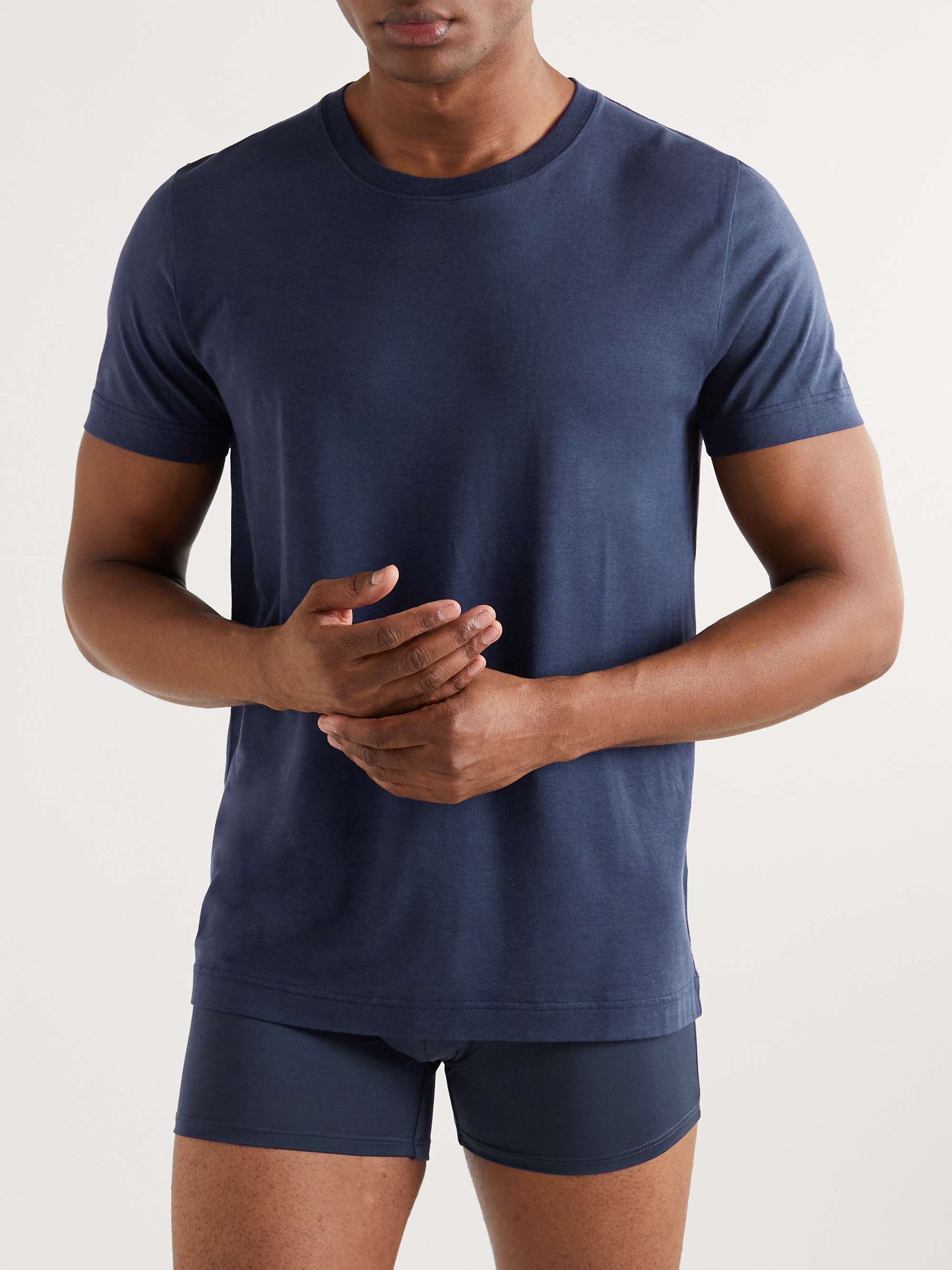 CDLP Three-Pack Lyocell and Pima Cotton-Blend Jersey T-Shirts
