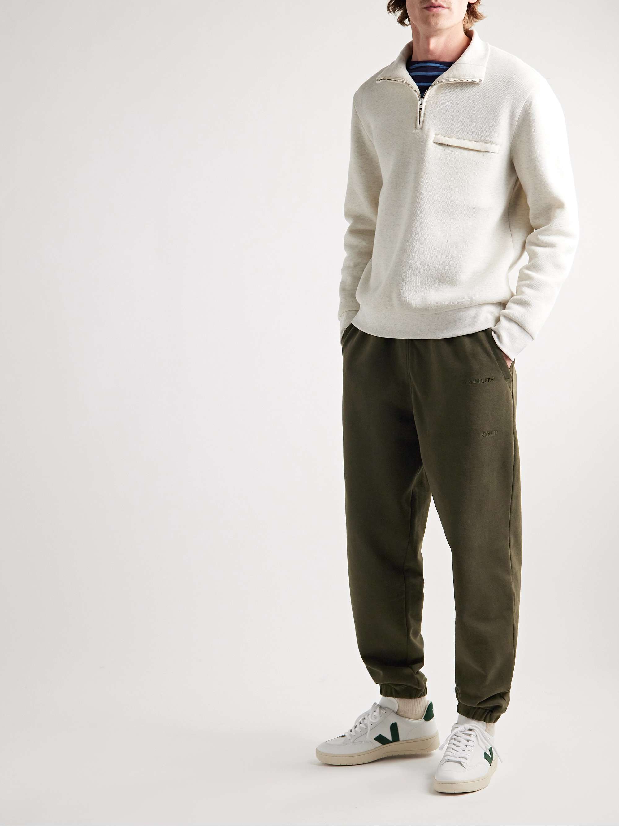 CDLP Tapered Logo-Embroidered Cotton-Jersey Sweatpants