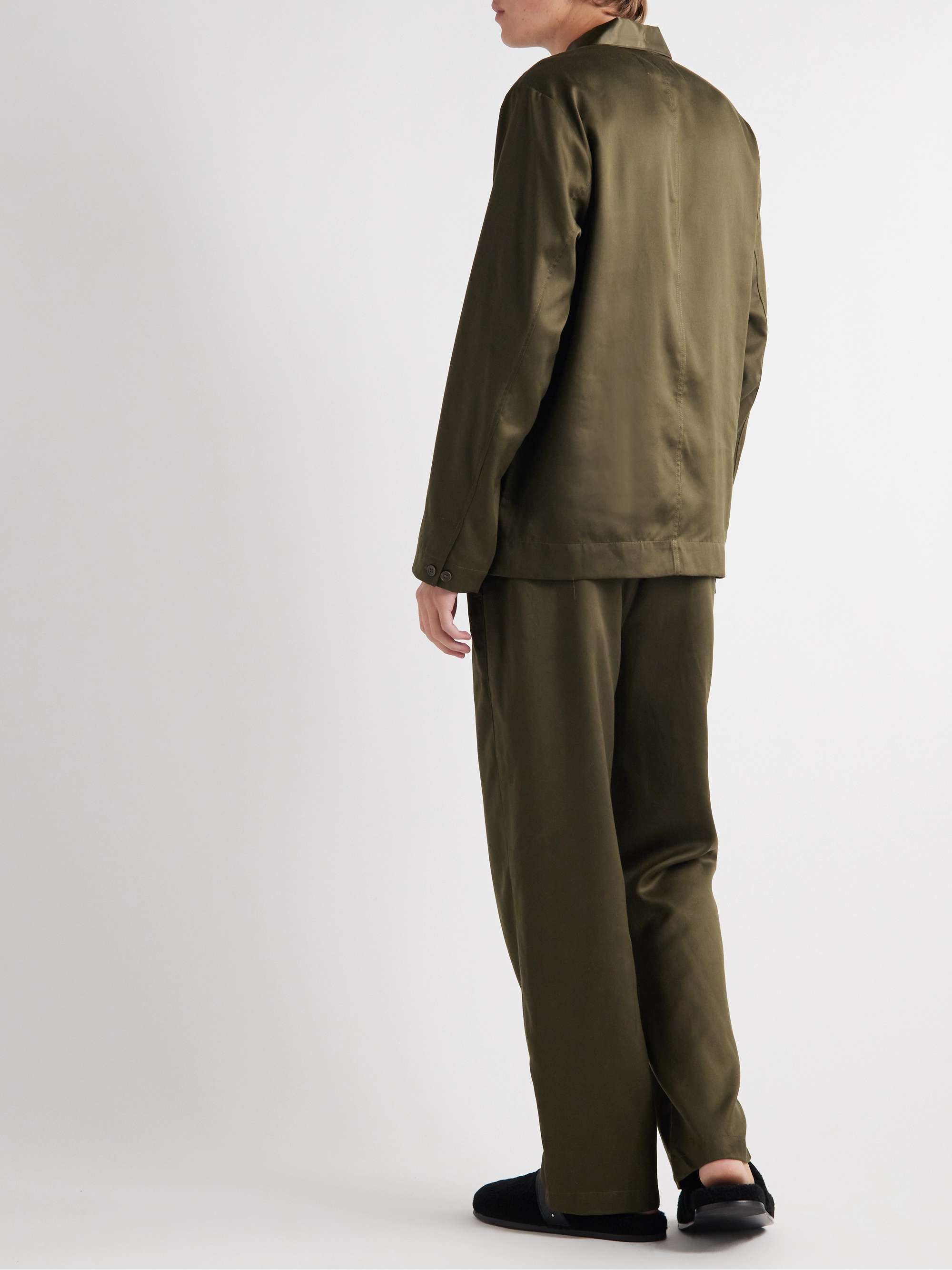 CDLP Home Satin-Trimmed Lyocell-Twill Pyjama Set
