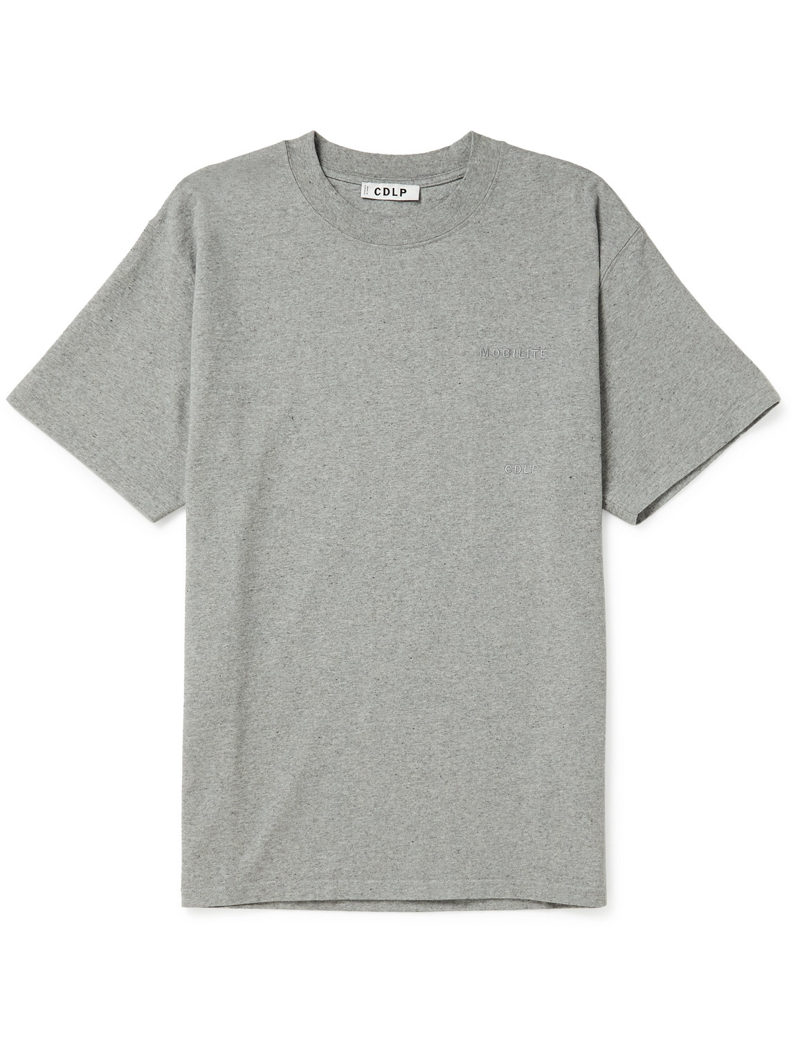 Shop Cdlp Mobilité Logo-embroidered Cotton-jersey T-shirt In Gray