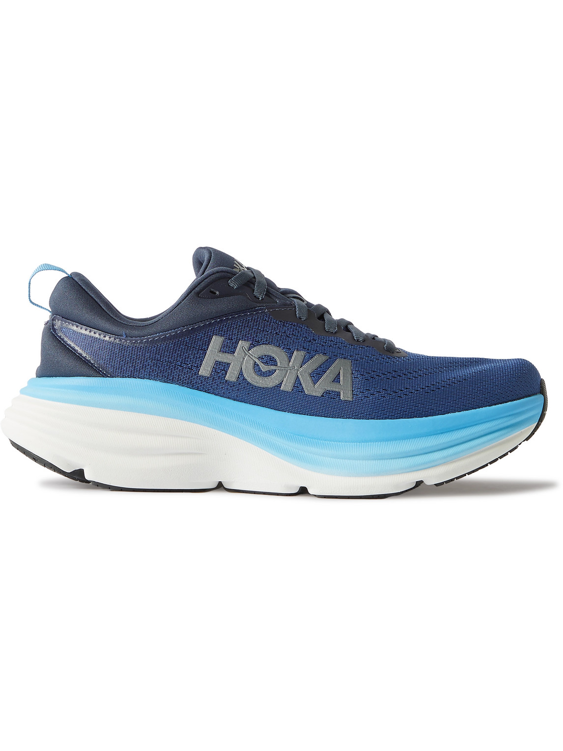 HOKA ONE ONE M BONDI 8 RUBBER-TRIMMED MESH RUNNING SNEAKERS