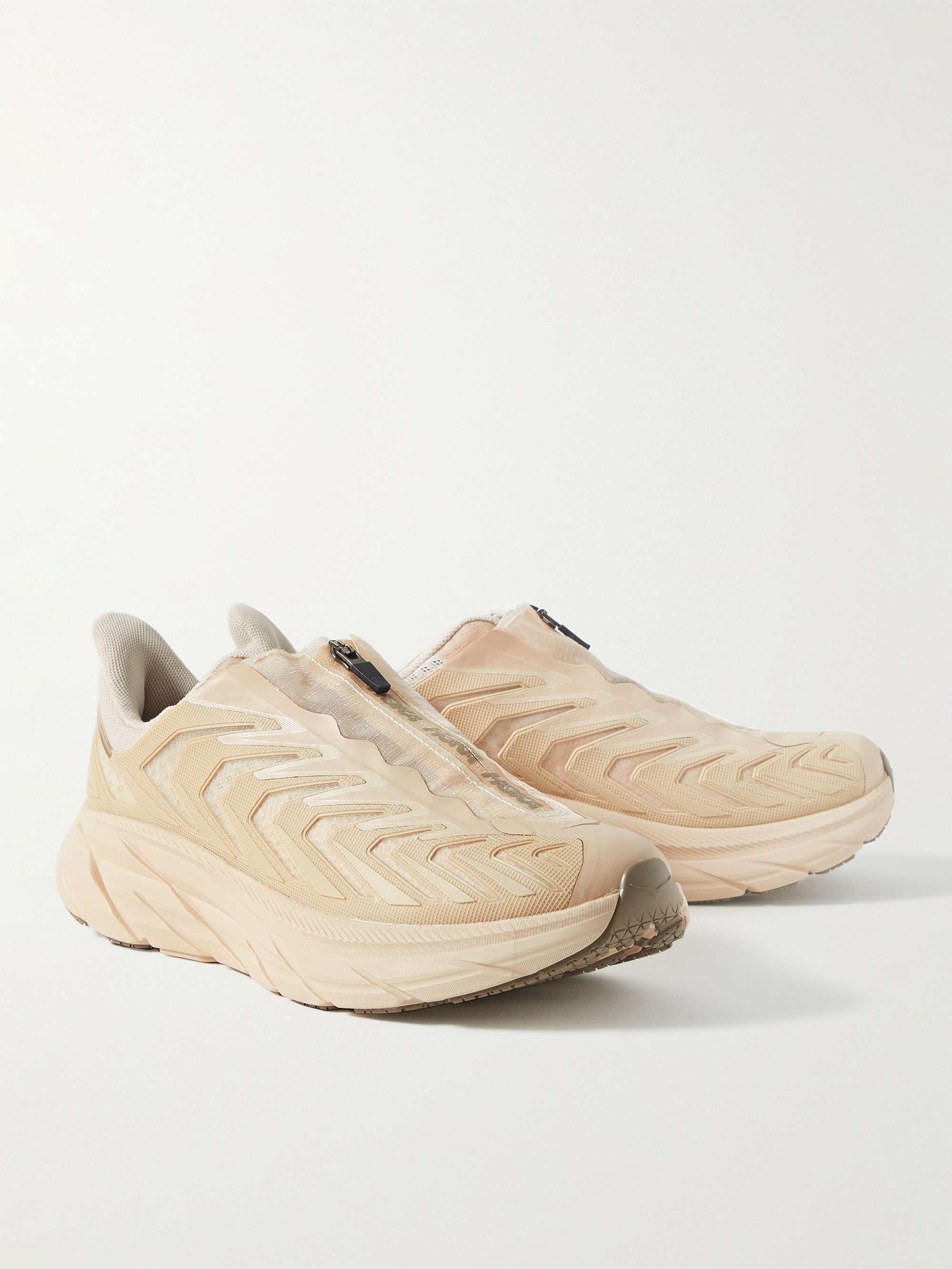 HOKA Project Clifton Rubber-Trimmed Mesh Running Sneakers