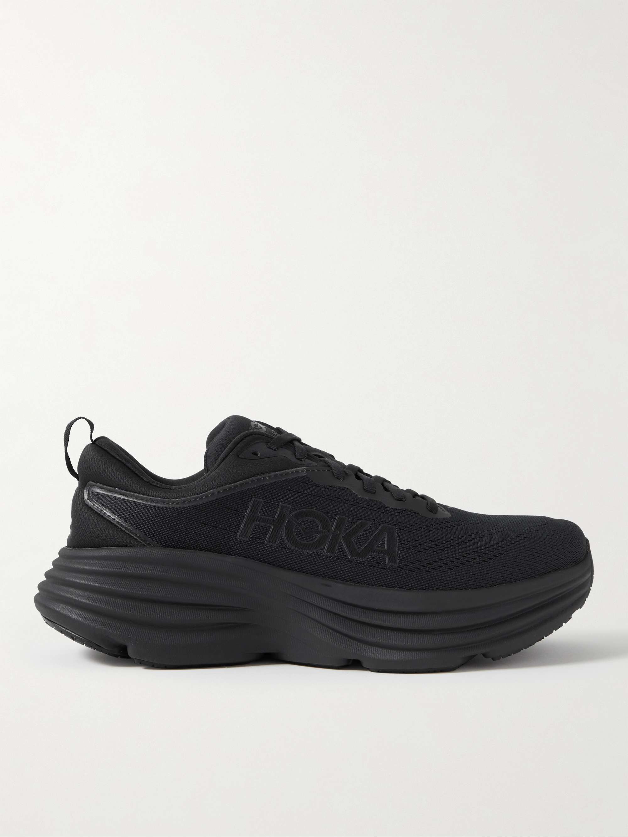 HOKA Bondi 8 - Men's Black & White / 11