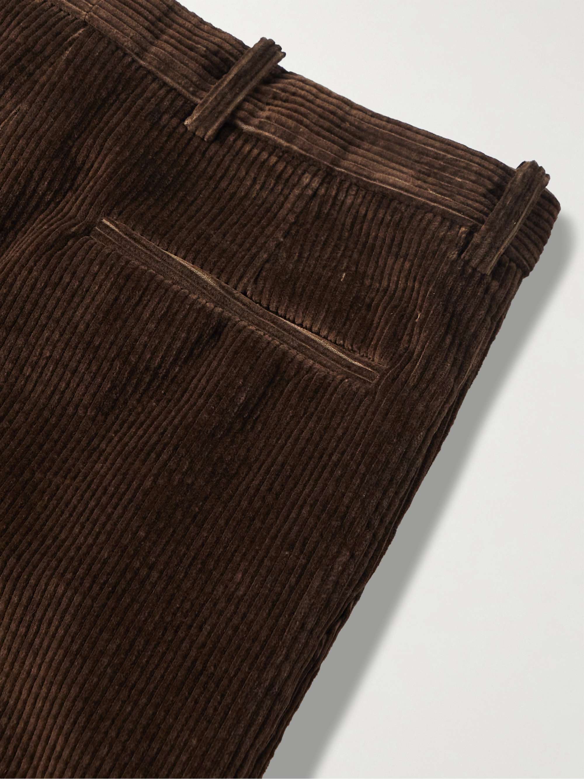 NILI LOTAN Tel Aviv Tapered Cropped Cotton-Corduroy Trousers