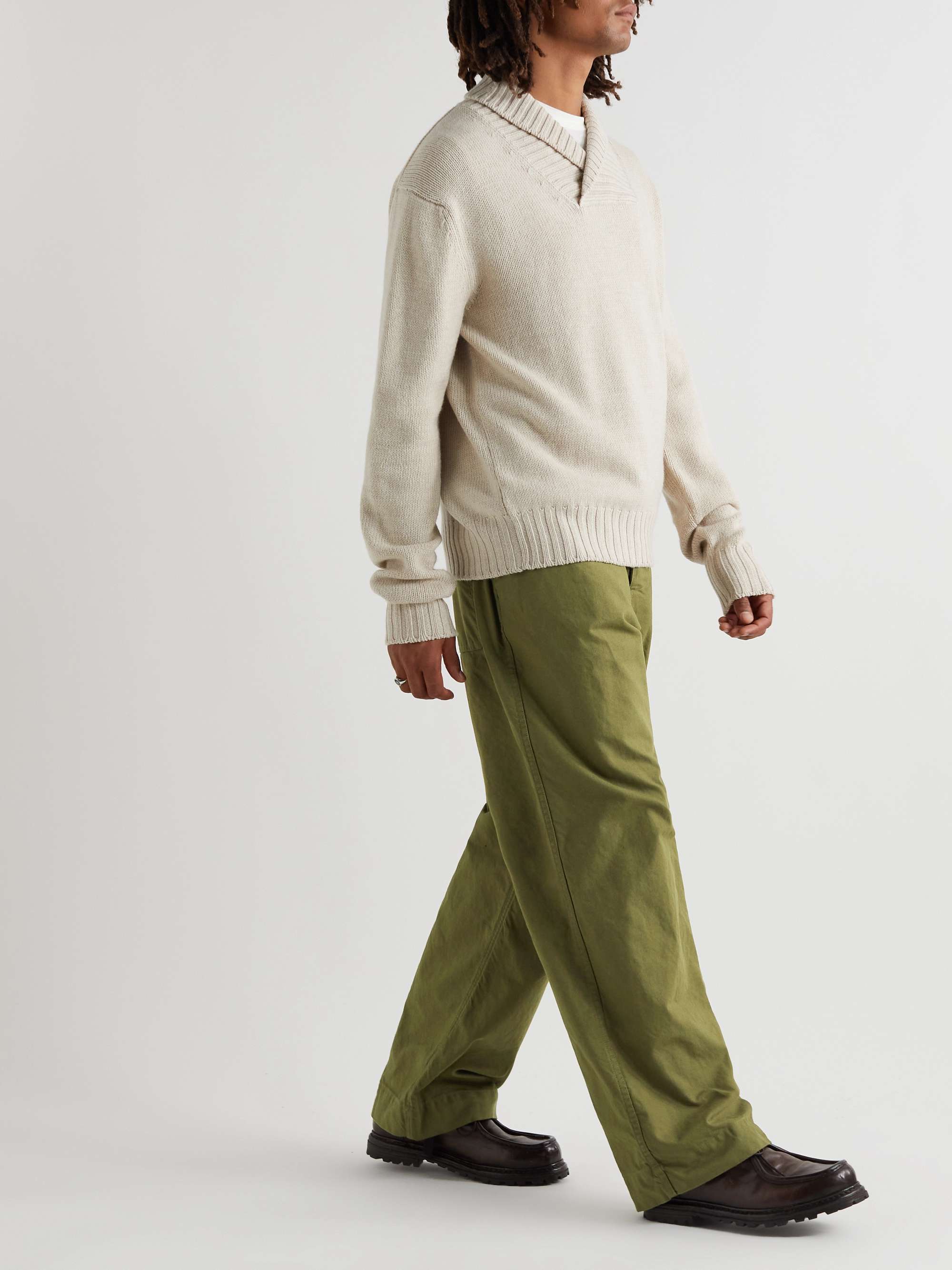 MARGARET HOWELL Wide-Leg Cotton-Twill Trousers for Men | MR PORTER