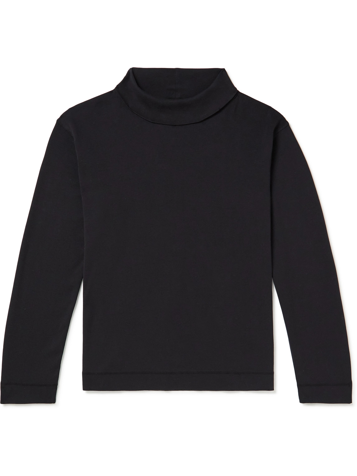 Margaret Howell Organic Cotton-jersey Rollneck T-shirt In Black
